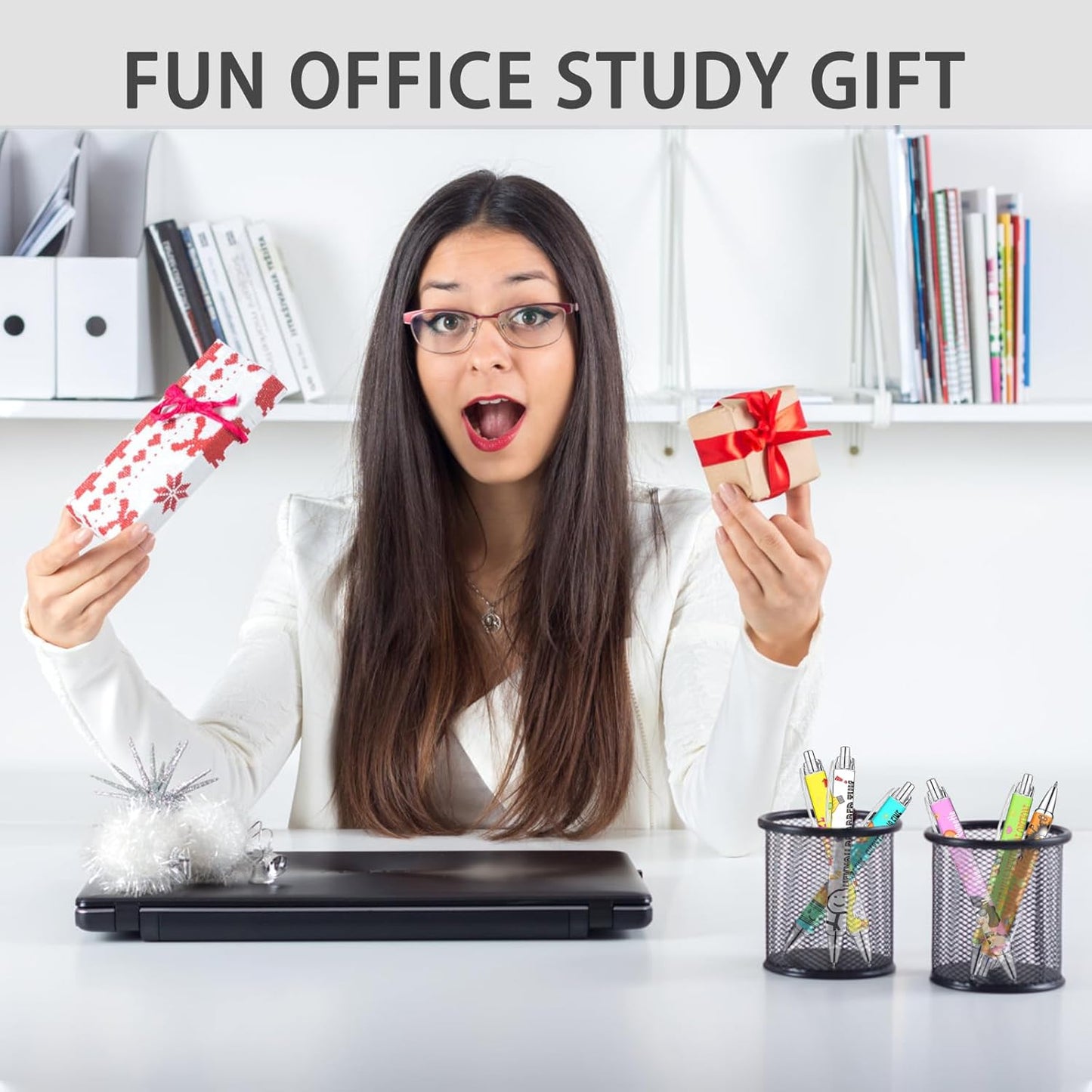 Idealmuzik 6pcs Funny Writing Pens with Sayings,Whimsical and Hilarious Designs,Unique Gift Idea for Nurses,Coworkers,Team,Teachers,Doctors,Party Favors