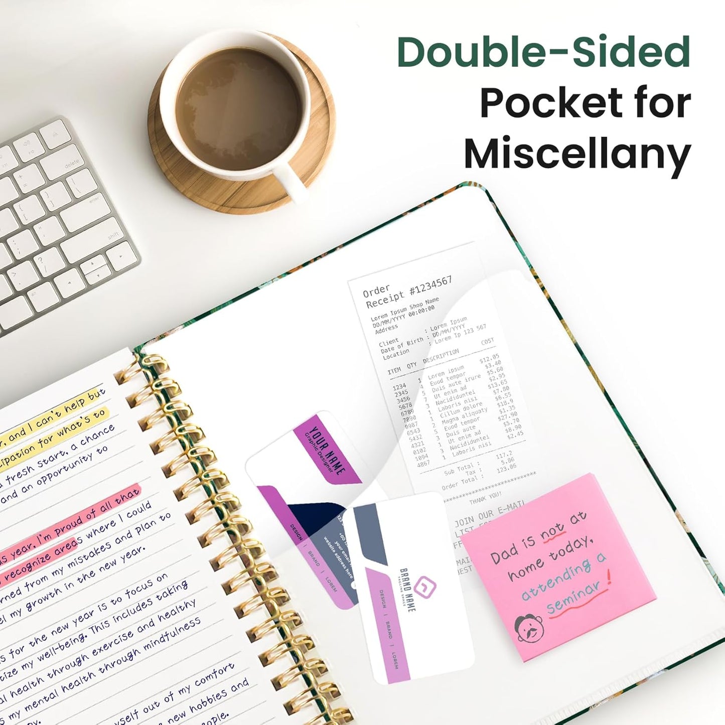 Lined Spiral Notebook Journal for Work, 300 Pages Thick B5 (7.1"x10") College Ruled Journal for Women & Writing, Hardcover Notebook for Note Taking, Perfect for Office Home School, Butterfly