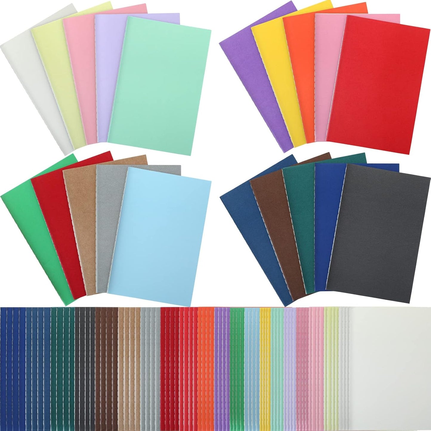 100 Pack Mini Notebooks Colorful Journals Notebooks Small Pocket Notebook Set Mini Journal Memo Notepads Lined Notebook for Kids Office Supplies School Supplies, 3.5 x 5.5 Inch, 24 Sheets/ 48 Pages