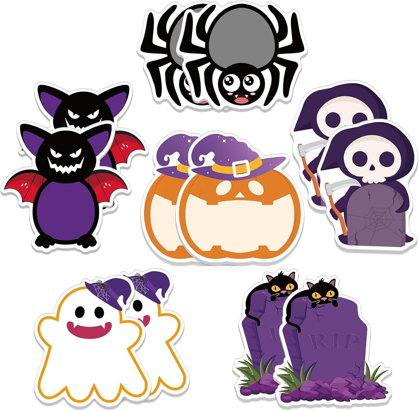 600Pcs Halloween Sticky Notes, Self-Adhesive Halloween Note Pads Spider Pumpkin Ghost Memo Pads Removable Halloween Memo Notes for Halloween School Office Home Students Teachers Favors