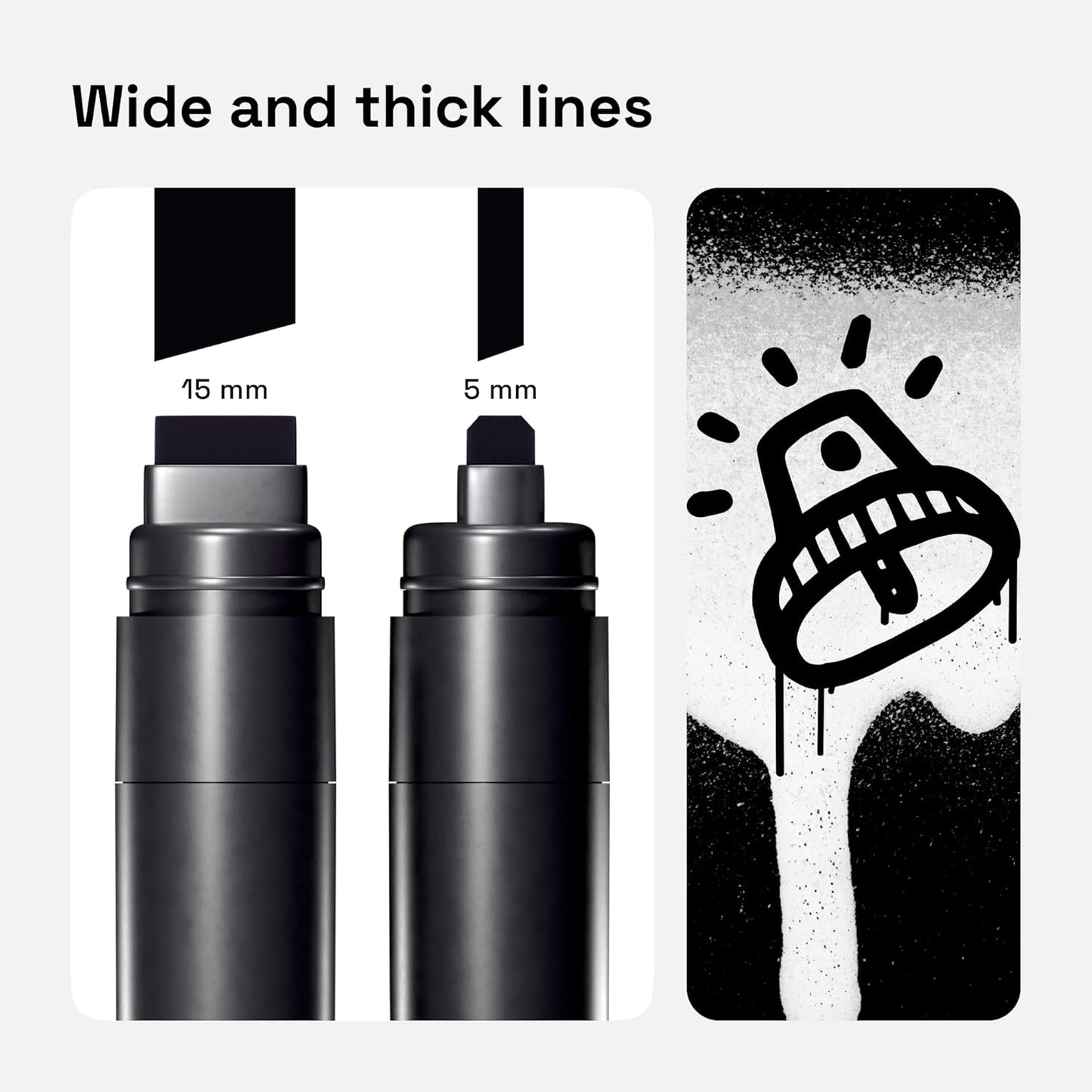 ARTISTRO 5 Black Acrylic Paint Pens, Acrylic Paint Markers Jumbo Tip, Fabric Markers for Textile, Canvas, Rock, Glass, Wood, Paper, DYI, Pens for Kids and Adults