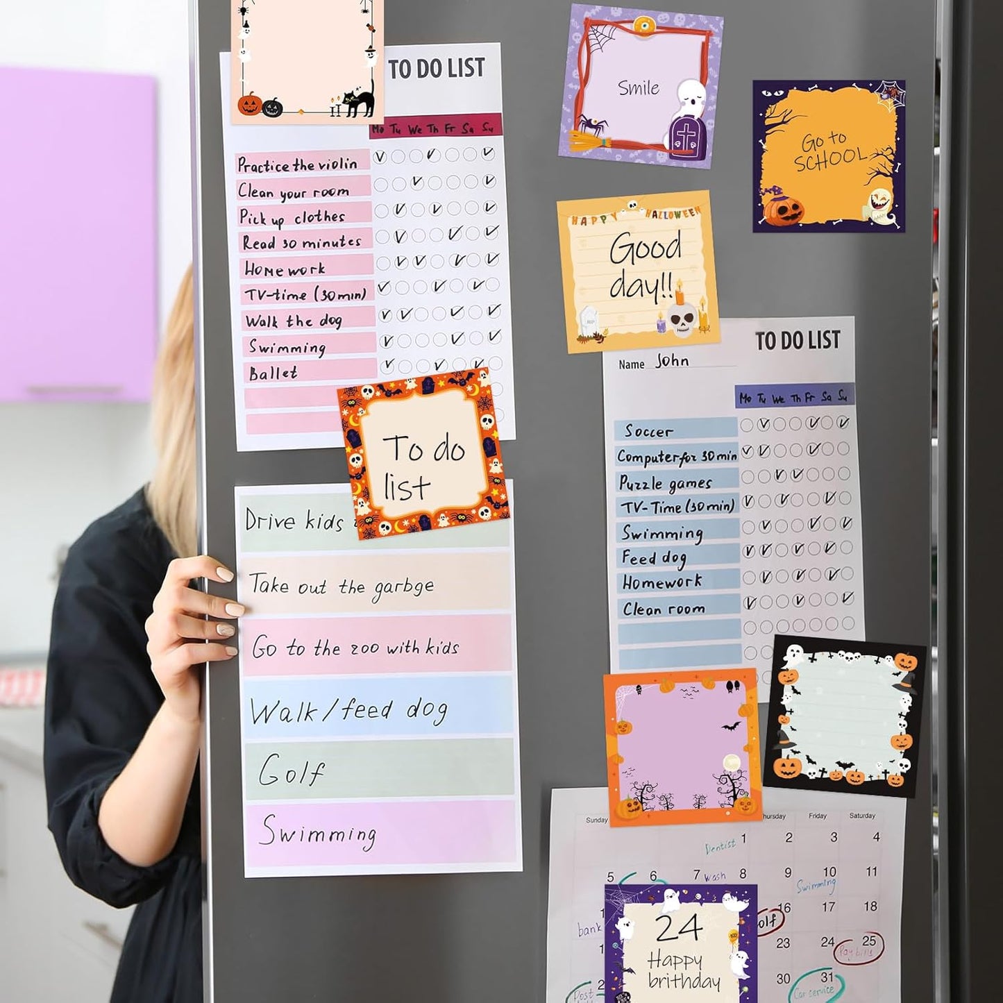 600 Halloween Sticky Notes, Cute Pumpkin Ghost Spider Memo Notes Halloween Note Pads for Trick or Treat Party Favors Home Office School Supplies