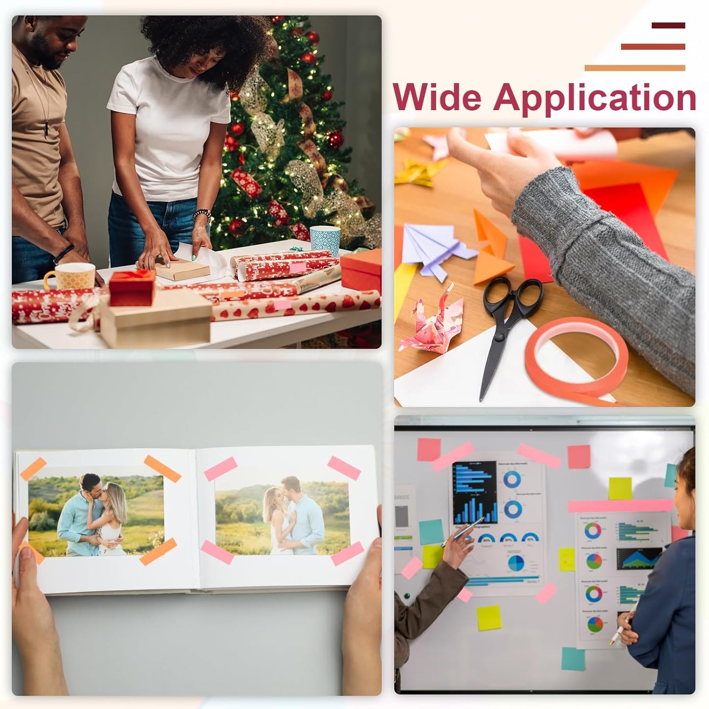 MECCANIXITY 10 Rolls Whiteboard Tape Graphic Chart Tape 8mm 54.7 Yard Art Tape Thin Self-Adhesive Pinstripe Tape Masking Tape for Gift Wrapping Craft Supplies, Clear