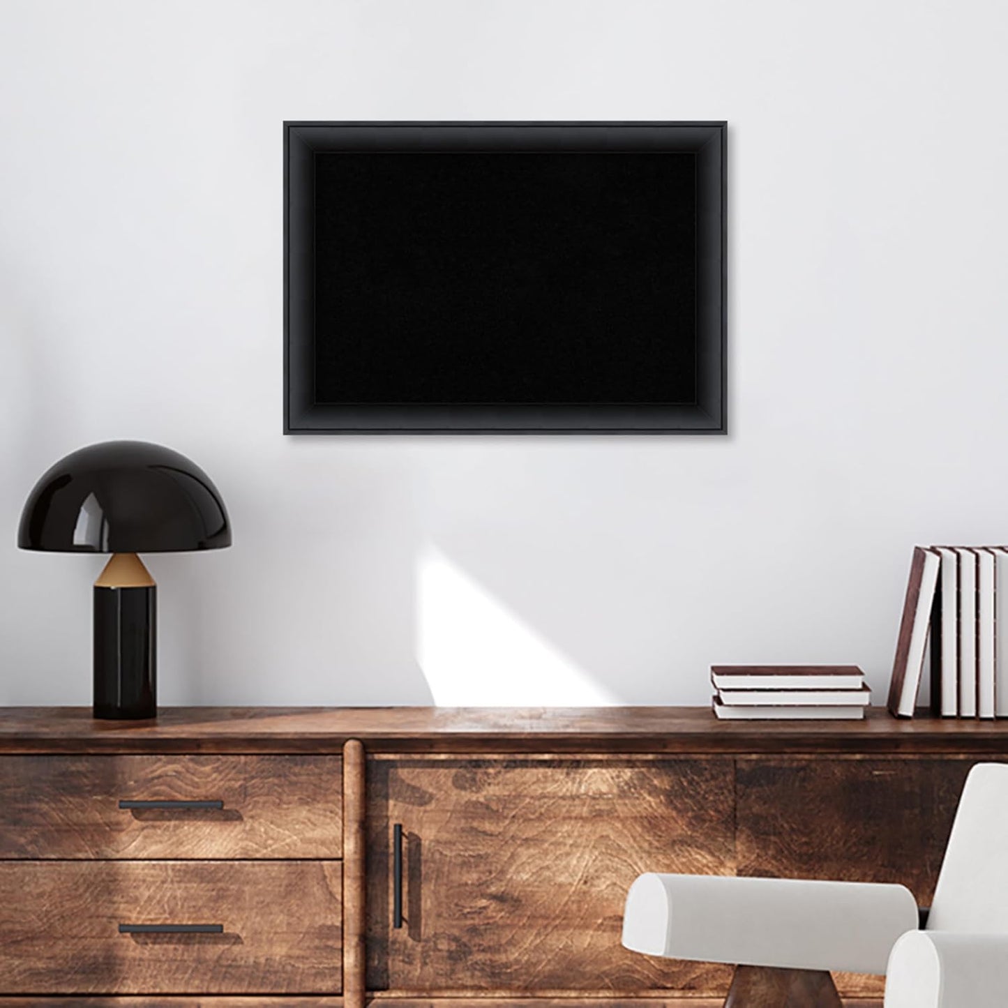 Amanti Art Black Cork Board for Wall, 19x27 Vision Board with Black Wood Frame, Medium Corkboard Office Decor for Home Organization, Modern Corkboard Pinboard to Display Items for Home Organization