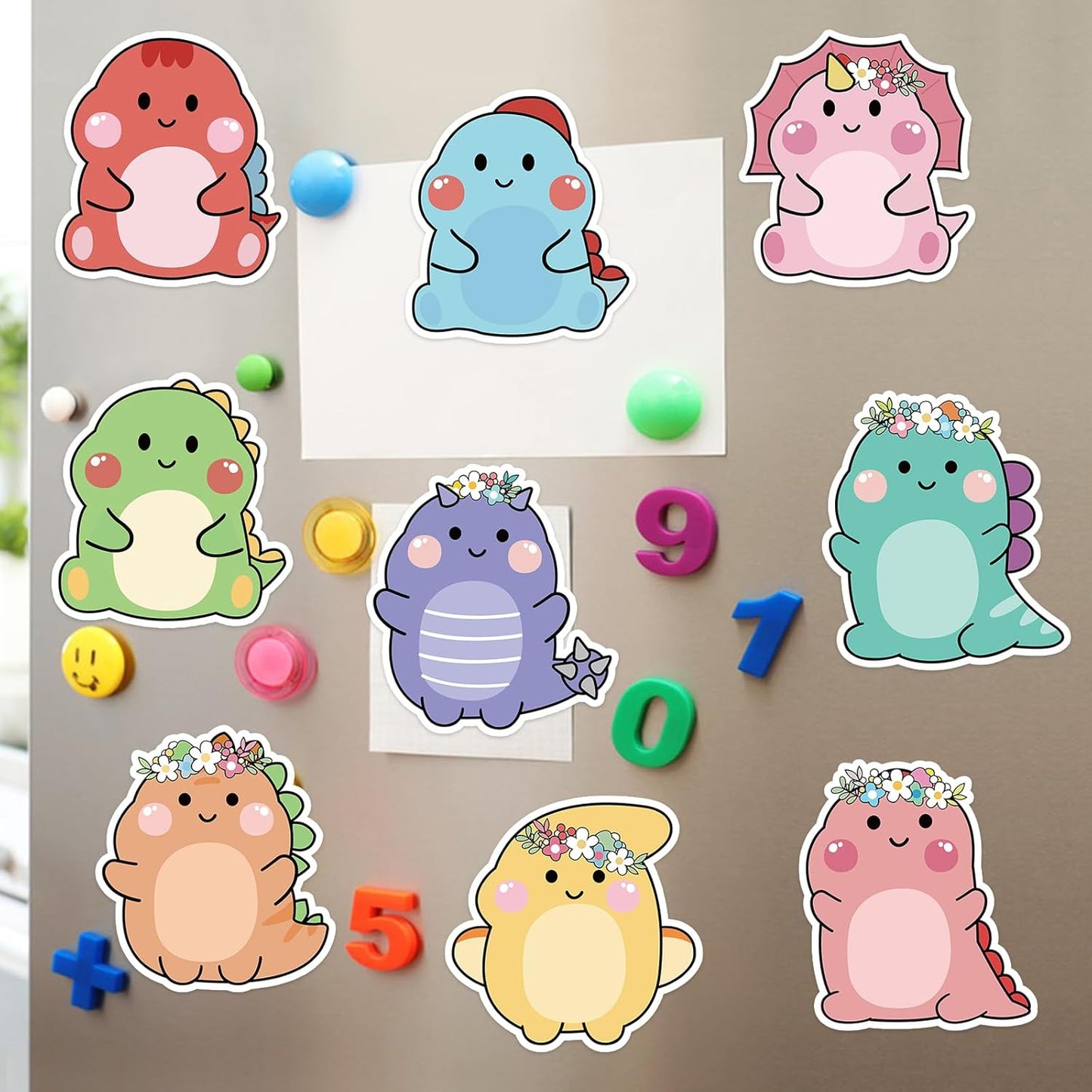 600Pcs Cute Sticky Notes, Cartoon Dinosaur Sticky Note Pads, Fun Sticky Notes Animal Notepads Self Stick Memo Pads Removable Funny Post it Notes for Students School Home Office Supplies