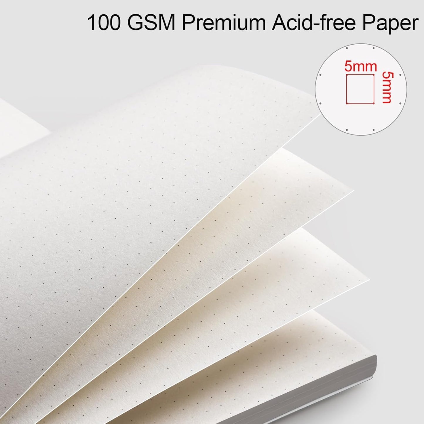 AHGXG Bullet Dotted Journal - Dot Grid Spiral Notebook B5, 140 Pages, 100 GSM Thick Paper, Waterproof Plastic Cover Journals for Bullet Journaling, Sketching, 7.6" x 10", Transparent