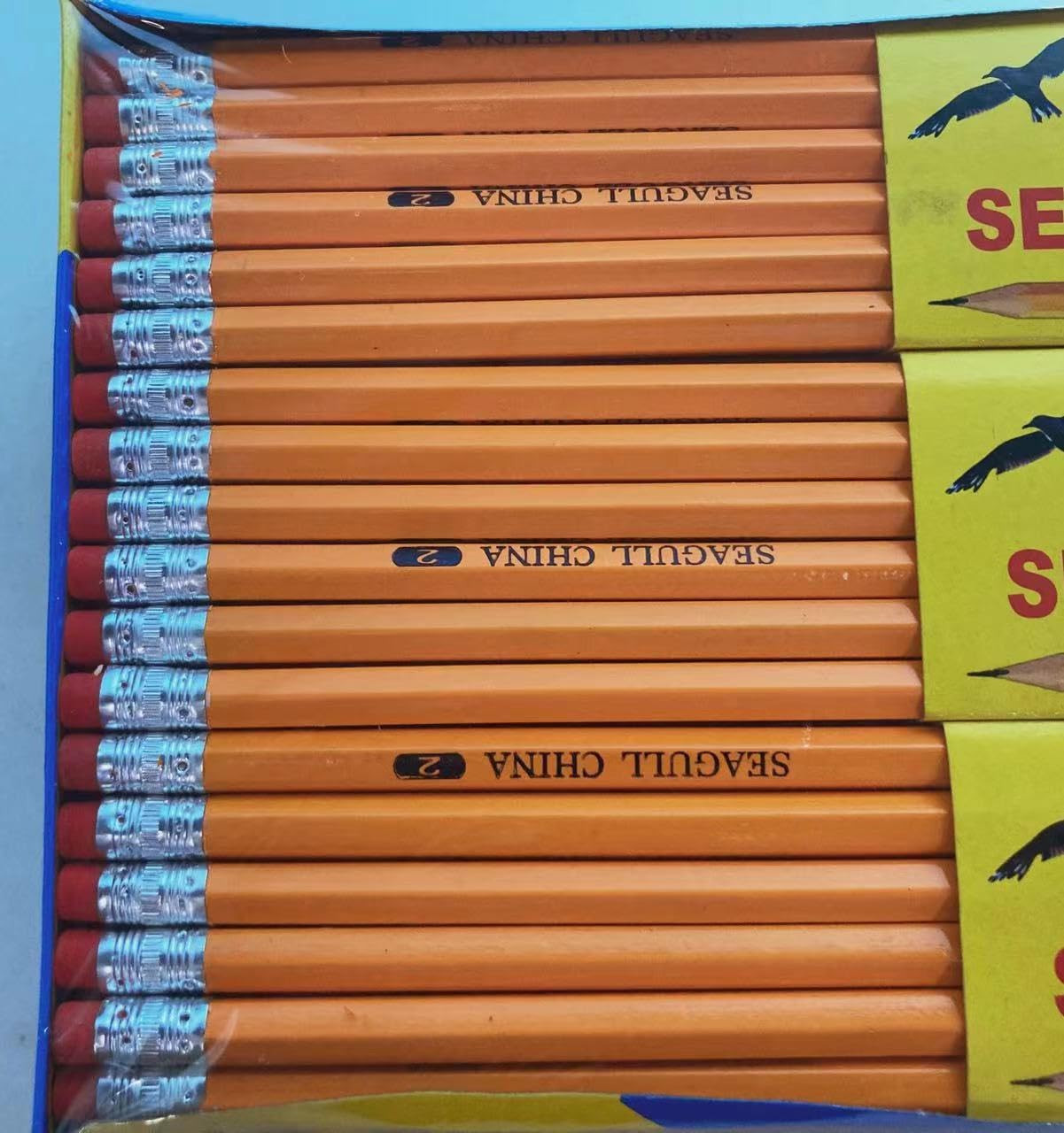 Seagull Pencils Pre-sharpened No. 2 144/box 12 Boxes of 12 New Improved Eraser Back to school
