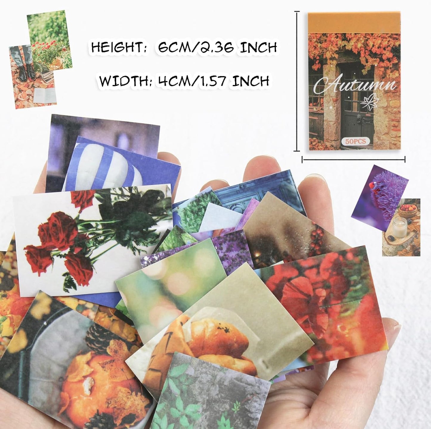 Washi Stickers, 6 Sets 300 Pcs Aesthetic Sticker Book for DIY Journaling, Journaling Supplies for Bullet Journal Art Diary Card Craft Gifts Planner Notebook.