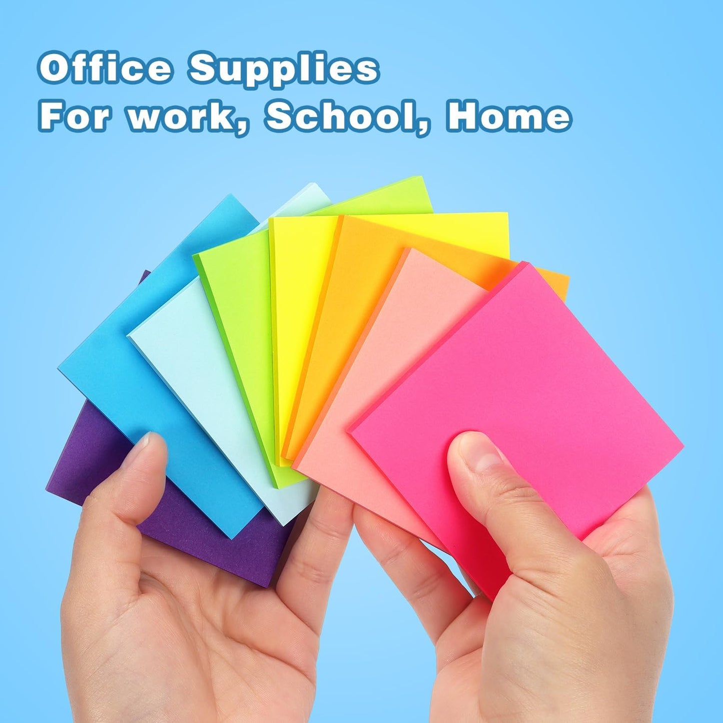 Early Buy 24 Pads Sticky Notes 8 Bright Color Self-Stick Notes 3 in x 3 in, 60 Sheets/Pad