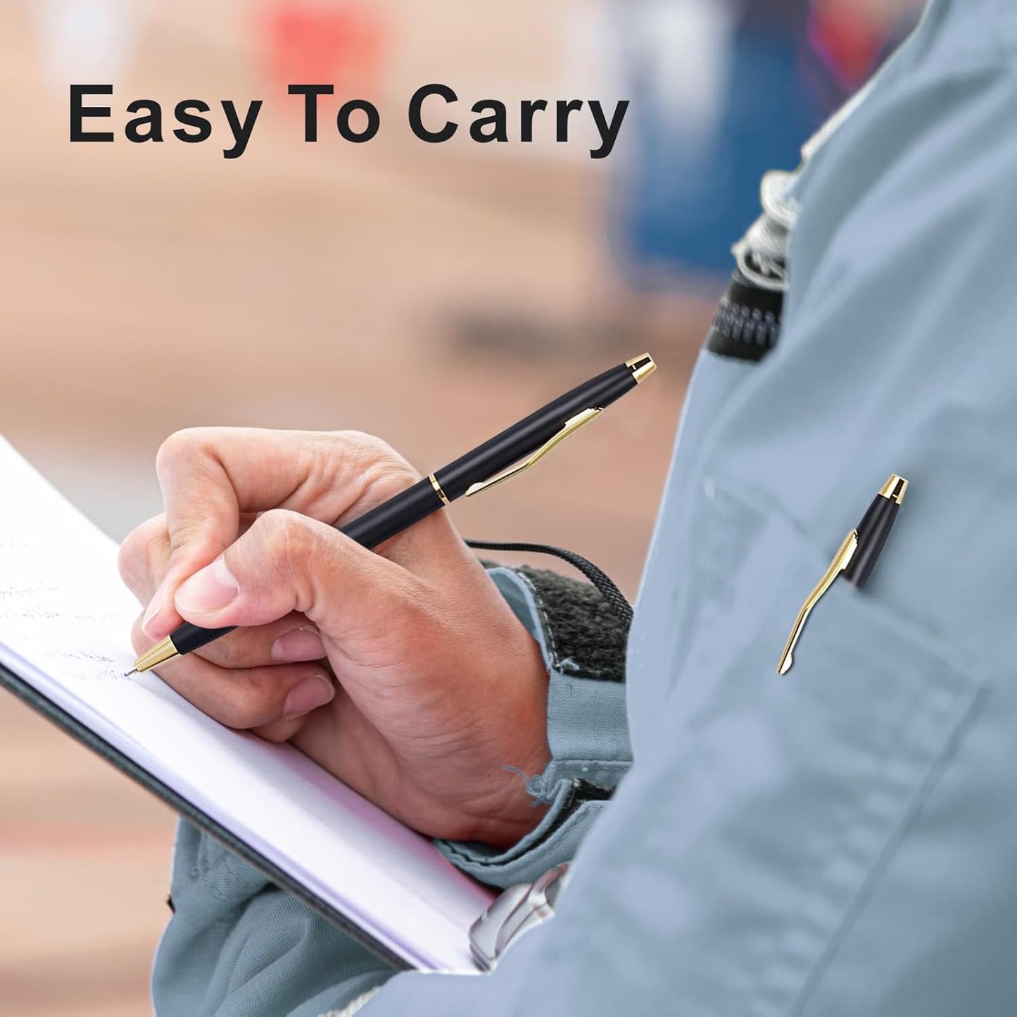 Cambond Black Pens Ballpoint Pen - Bulk Black Ink 1.0 mm Medium Point Smooth Writing for Men Women Police Uniform Office Business, 20 Pack (Black)