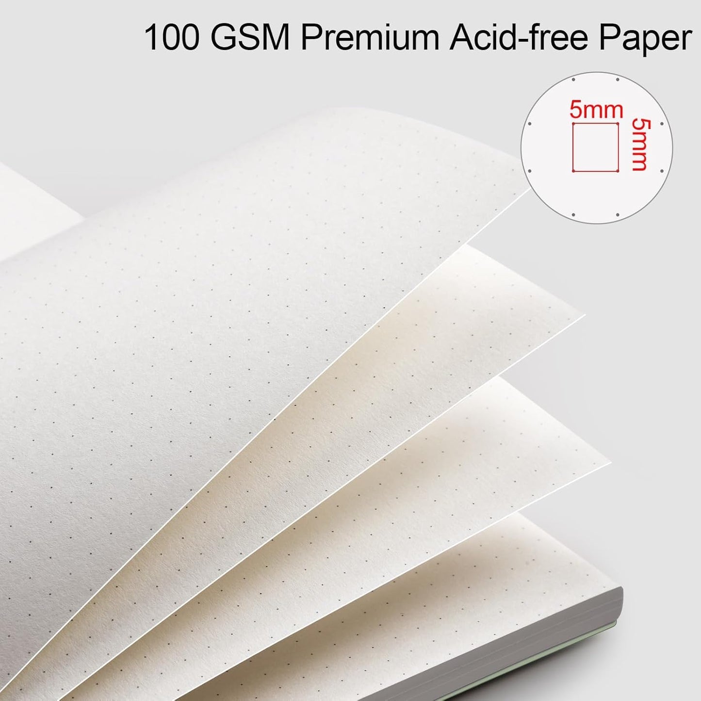 AHGXG Bullet Dotted Journal - Dot Grid Spiral Notebook 8.5" x 11", A4 Large Dotted Notebook, 100 GSM Thick Paper, Waterproof Plastic Cover Journals for Bullet Journaling, Sketching, Sage Green