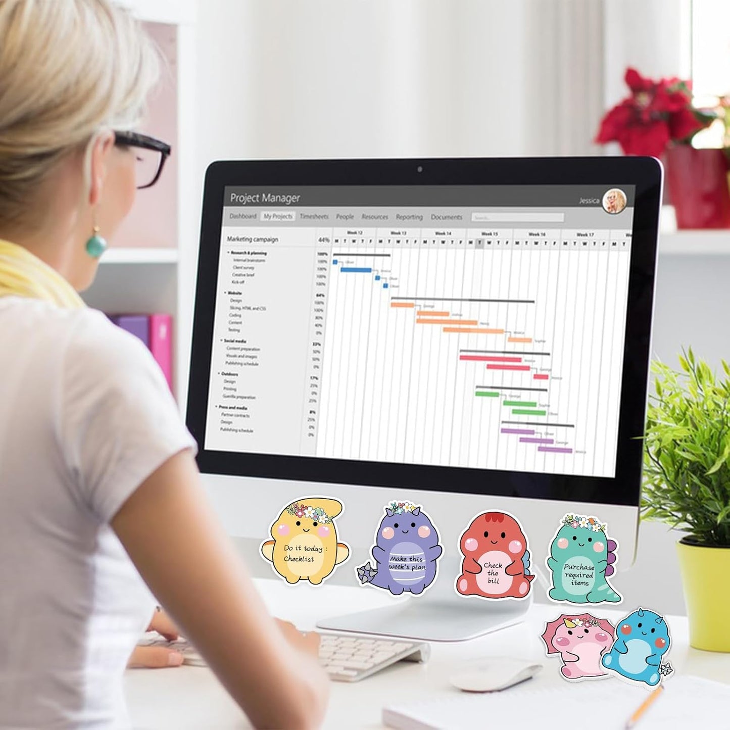 600Pcs Cute Sticky Notes, Cartoon Dinosaur Sticky Note Pads, Fun Sticky Notes Animal Notepads Self Stick Memo Pads Removable Funny Post it Notes for Students School Home Office Supplies