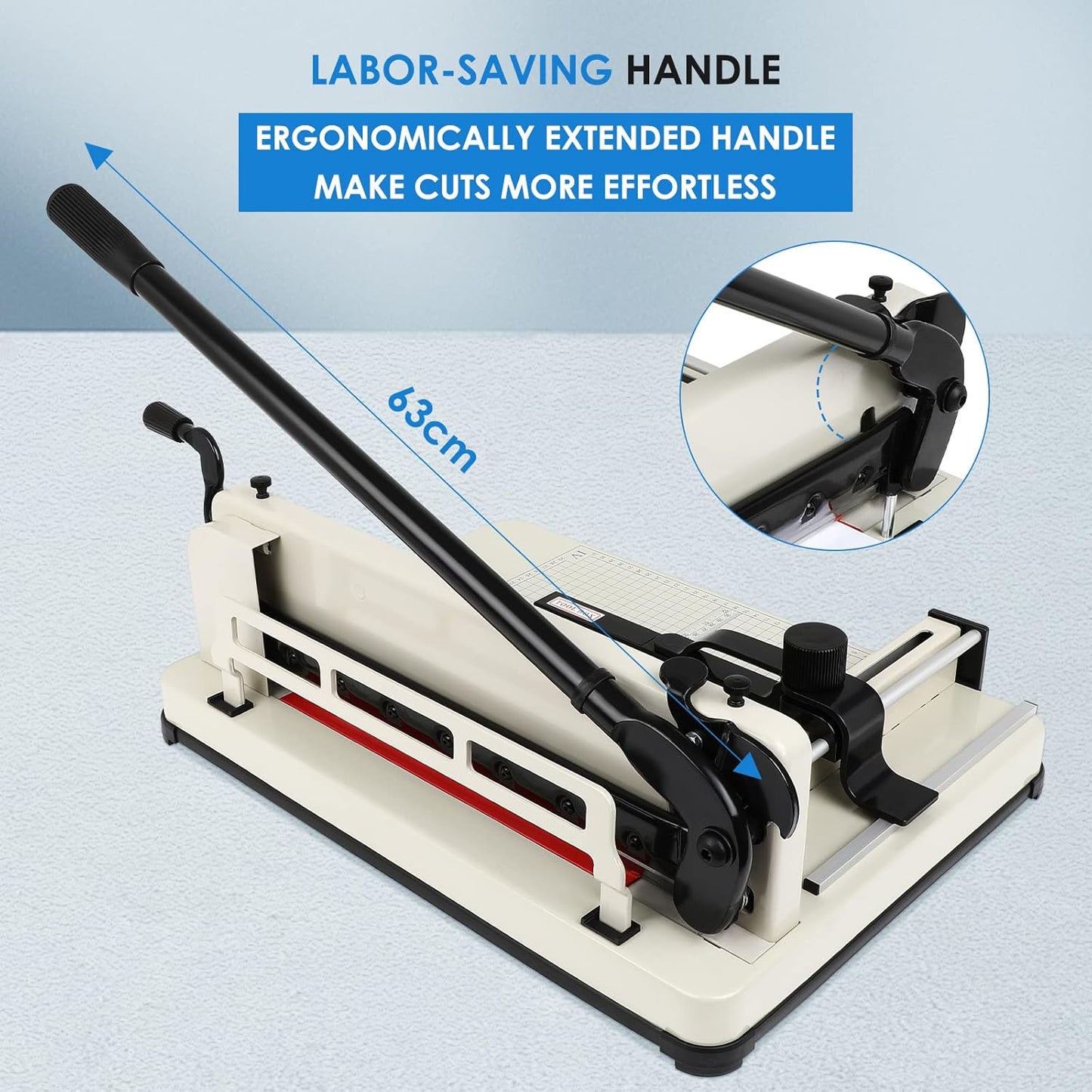 Heavy Duty Paper Cutter,17 Inch Guillotine Paper Cutter, One Replacement Blade for Free Cortadora de Papel 500 Sheets Papers, Paper Scrap Slicer Trimmer for Cardstock Cards Office Home School