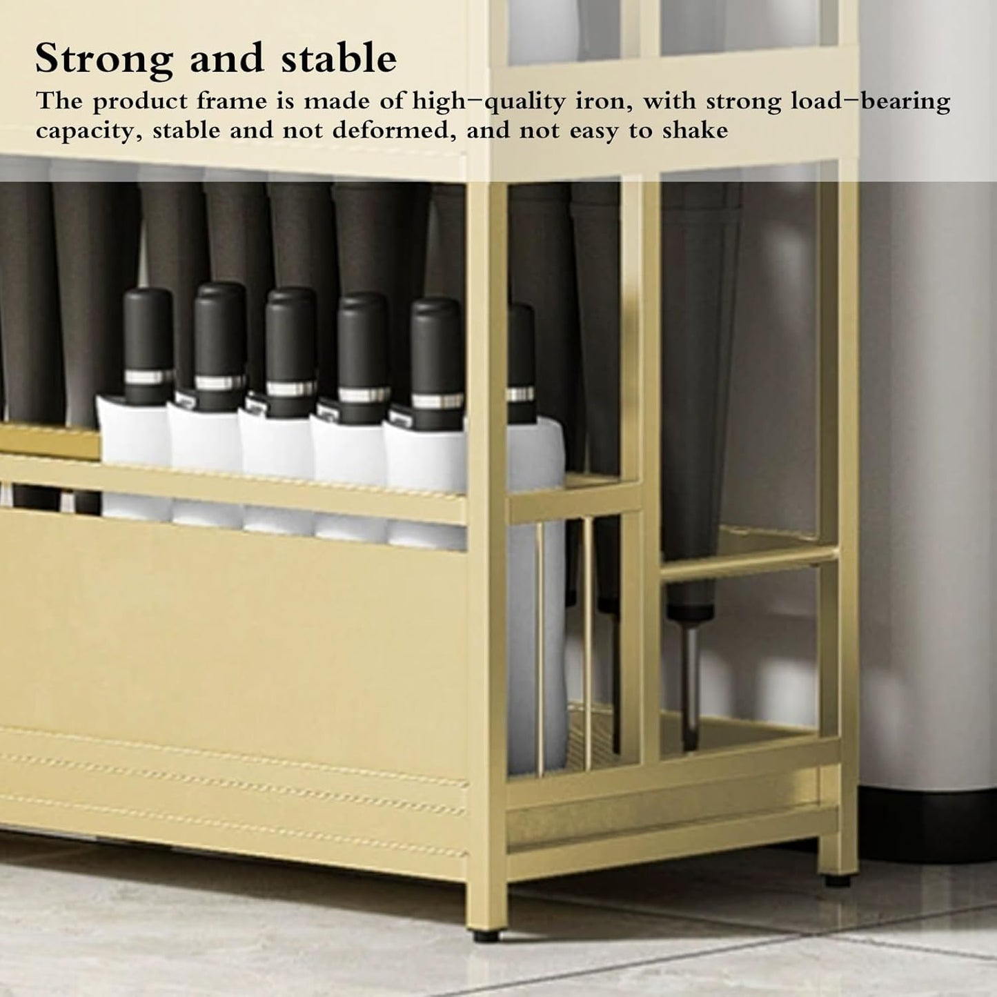 Umbrella stand indoor entryway,umbrella base stand,Umbrella Stand Racks Commercial Metal Umbrella Holder,School Office Hotel Corridor Entrance Umbrella Organizer,umbrella holder for entryway(White,48*
