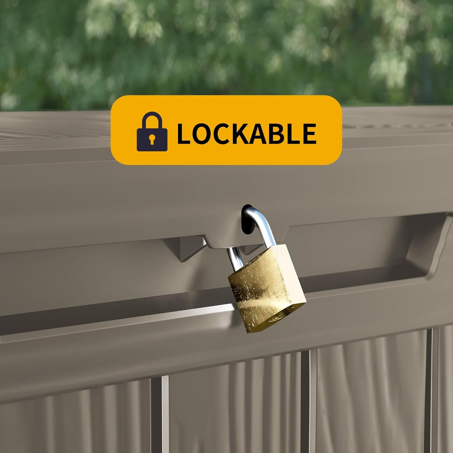 80 Gallon Outdoor Storage Box Waterproof Lockable Resin Deck Box Large, Patio Storage Bin for Pool Accessories Cushion Furniture, Garden Tools, UV-Resistant Outside Delivery Grey