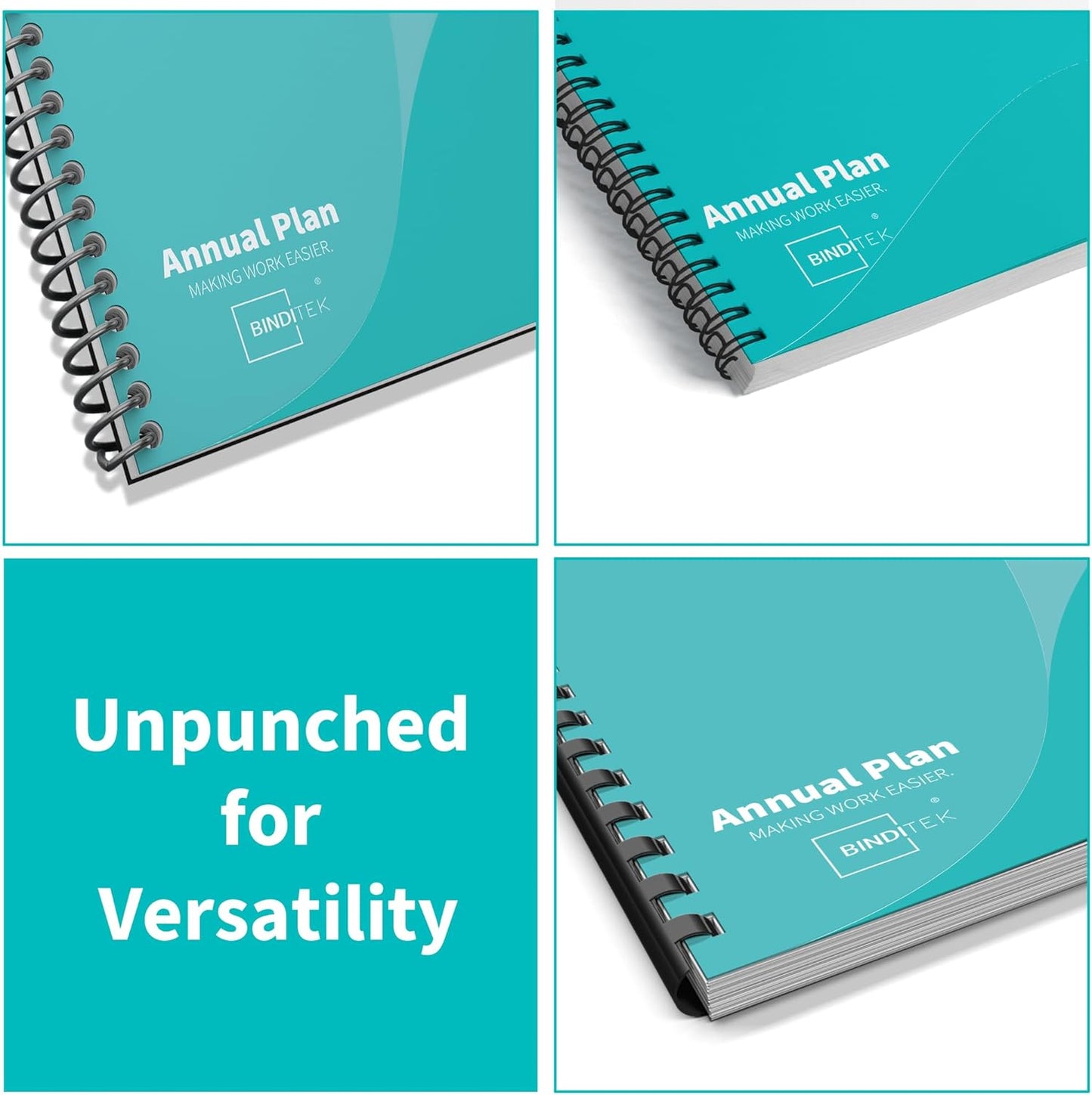 Binditek 100 Pack 10 Mil PVC Clear Binding Covers, 8.5 x 11 Inches, Letter Size, Square Corners, Un-Punched, Office Supplies