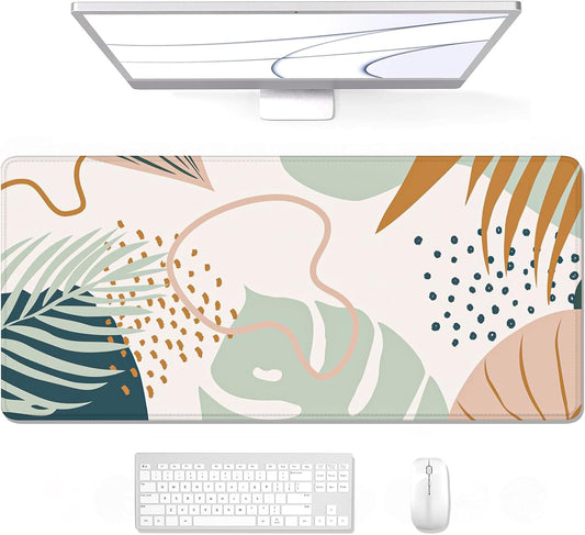 Auhoahsil Large Mouse Pad, XXL Gaming Mousepad, Desk Mat for Desktop, Thick Rubber, Big & Long Size, Stitched Edges, Full Desk Pad for Laptop & Computer, Extended 35.4 x 15.7 in, Boho Style