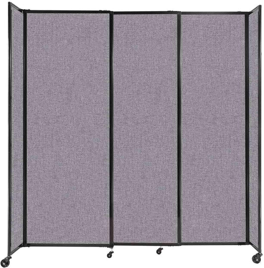 Versare Straightwall Sliding Portable Wall Partition | Freestanding Office Dividers | Locking Wheels | Temporary Room Separator | 7'2'' Wide x 7'6'' Tall Cloud Gray Fabric Panels