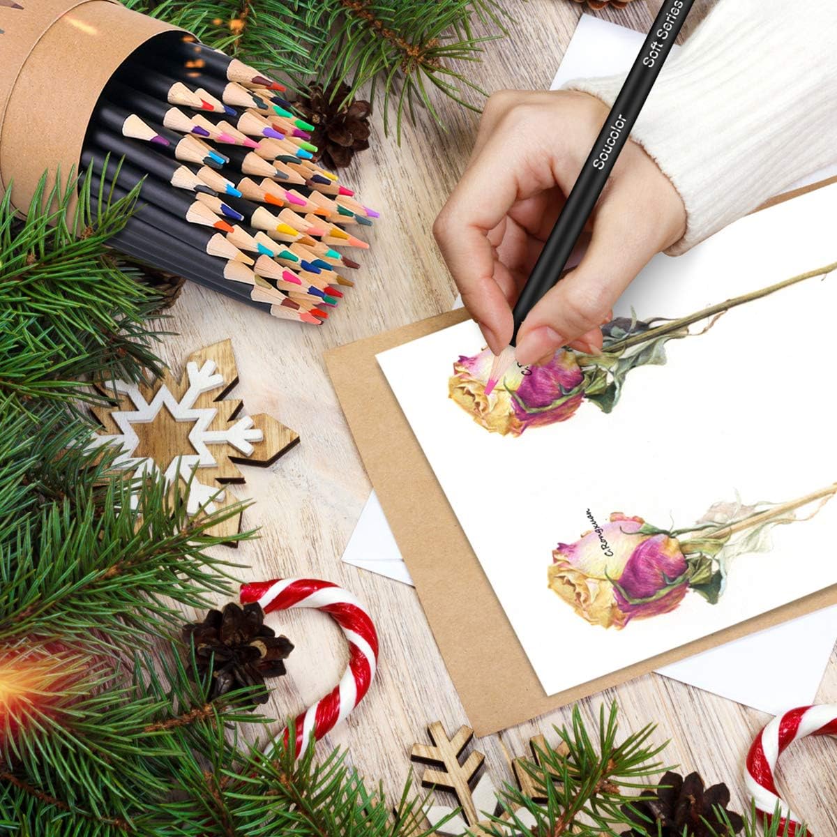 Soucolor 72 Colored Pencils Set - Premium Art Supplies for Kids, Students & Adults - Vibrant Colors, Smooth Writing, Easy Blending and Shading, Perfect for Coloring Books, Sketching & Drawing Pads