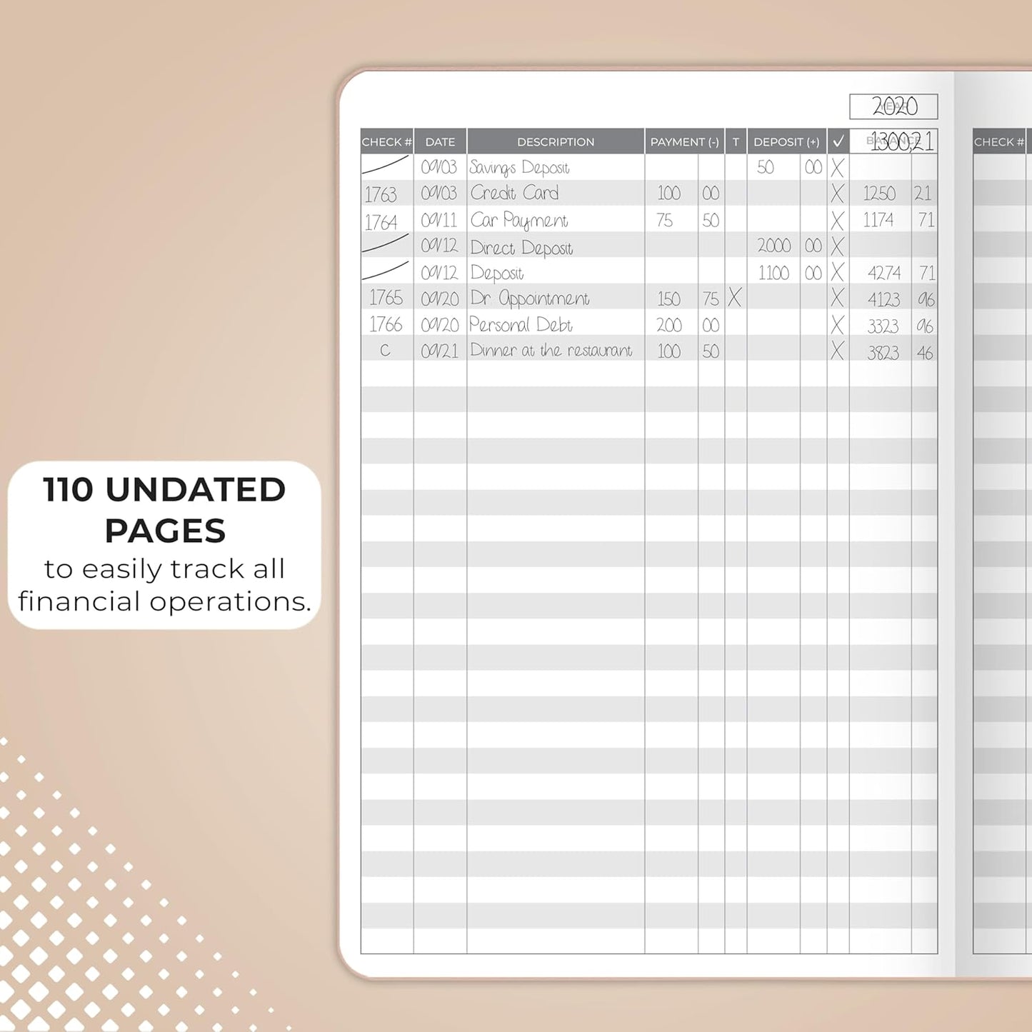 Clever Fox Check Register Book - Deluxe Transaction Register, Accounting Ledger Book, Checkbook Register & Checking Account Register Book for Personal and Work Use, A5 Hardcover - Rose Gold