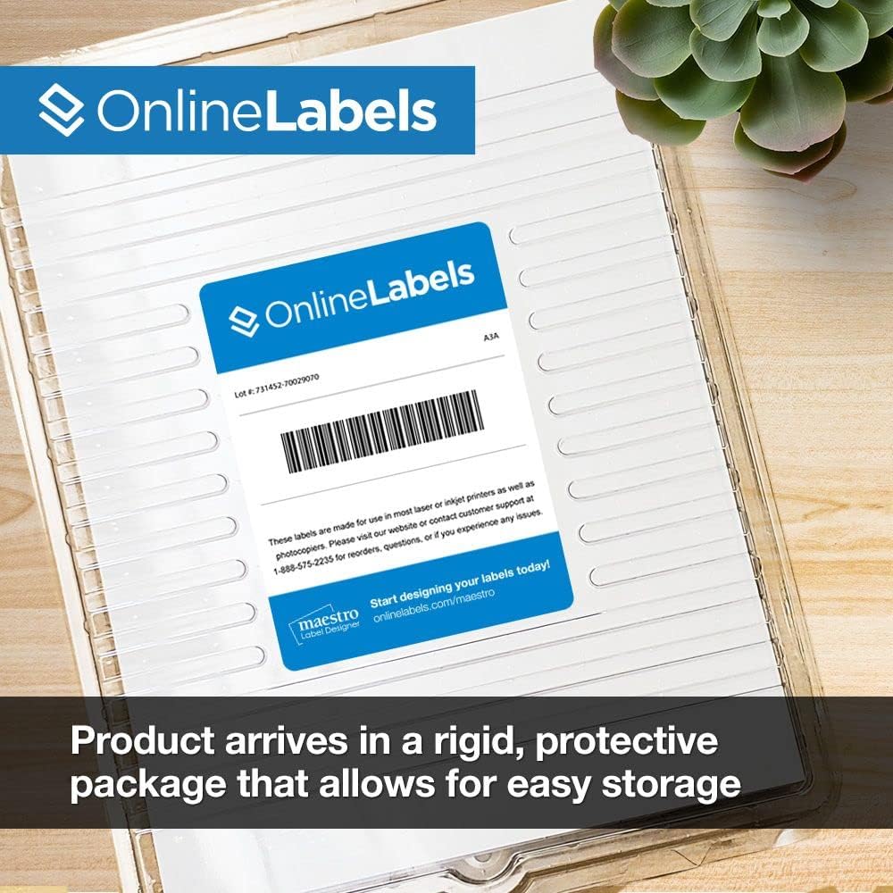4 x 4 Square Label - Pack of 1,000 Labels, 250 Sheets - Inkjet/Laser Printer - Online Labels