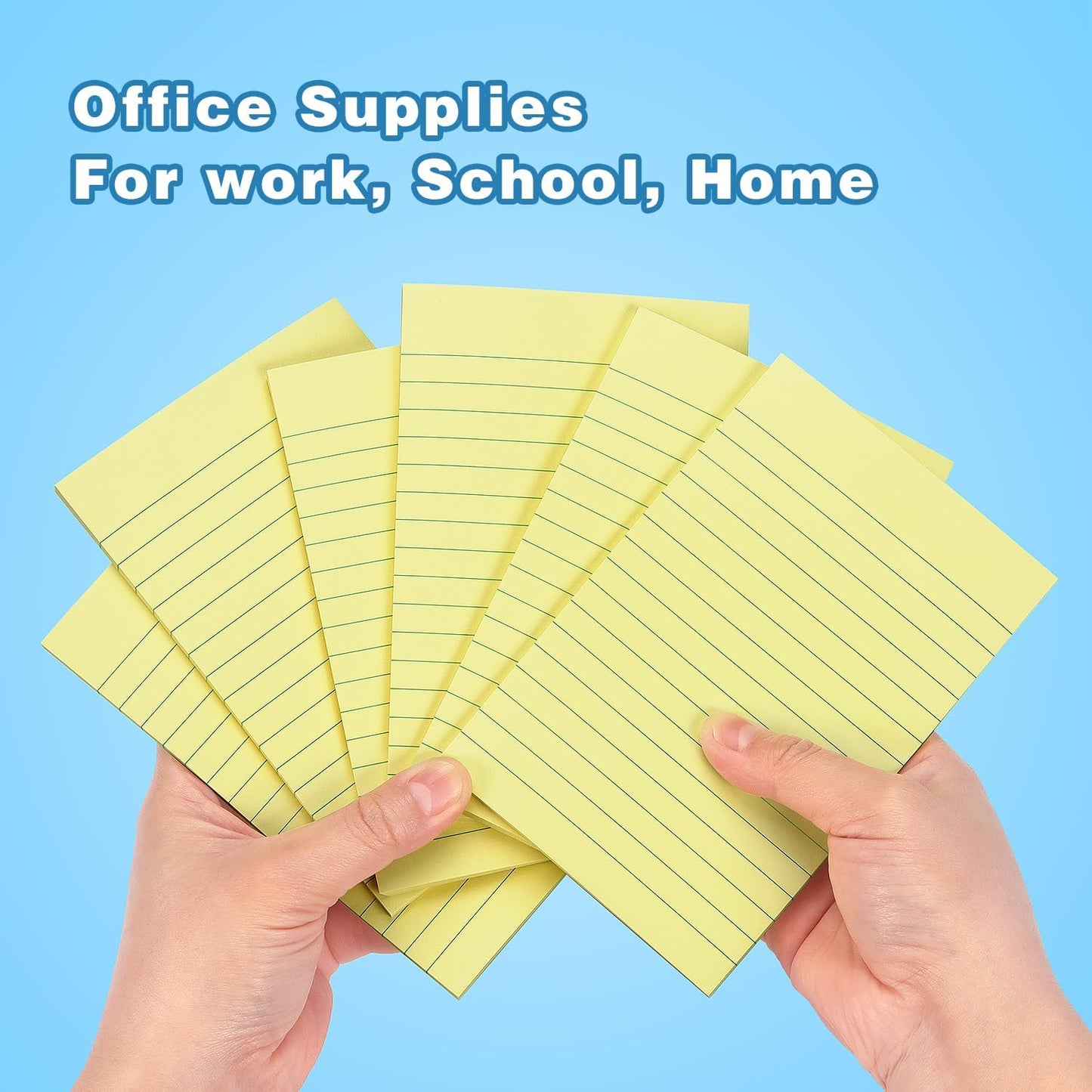 Early Buy 6 Pads Lined Sticky Notes with Lines 4x6 Self-Stick Notes Bright Color Sticky Notes, 45 Sheets/Pad (Yellow)