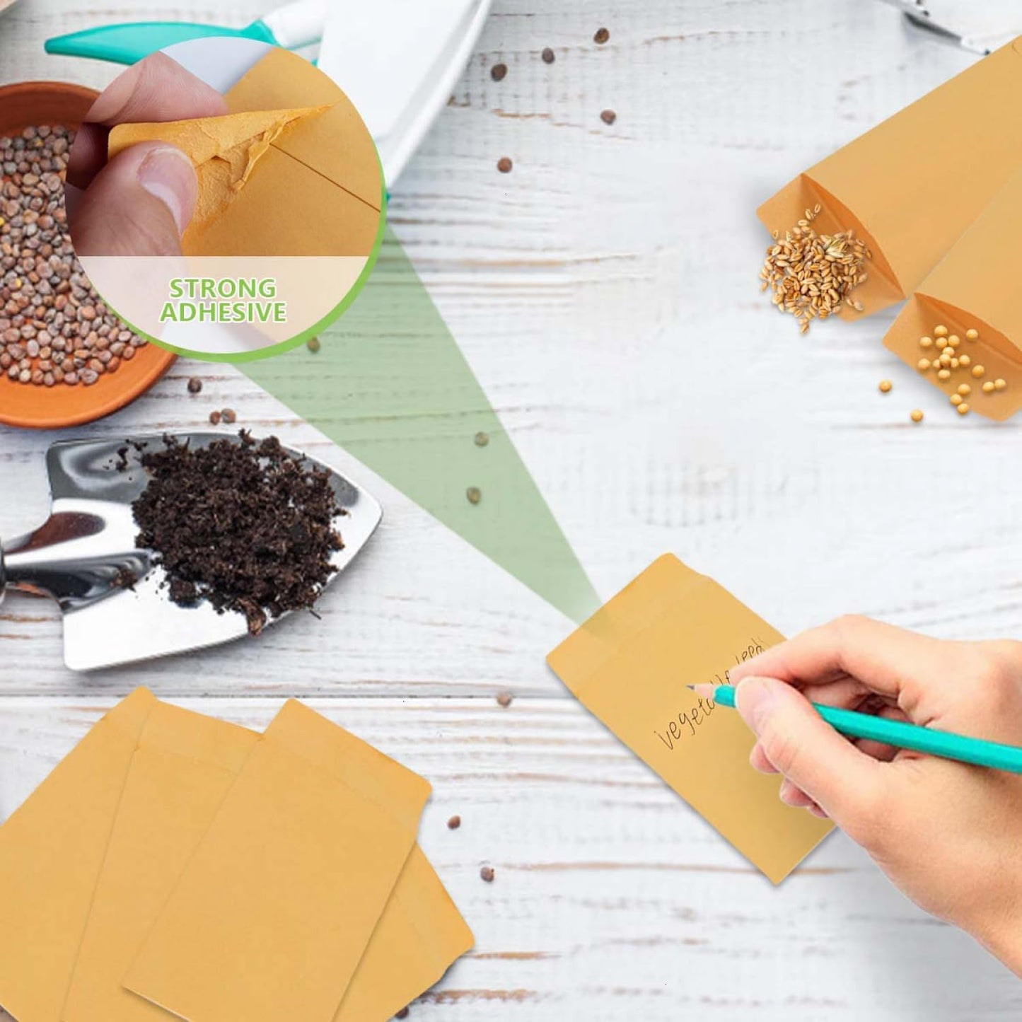 SenseYo 300 Pack Small Coin Seed Mini Tip Envelopes for Coin, Cash, Key, Seed with Gummed Flap, 2.25" x 3.5"
