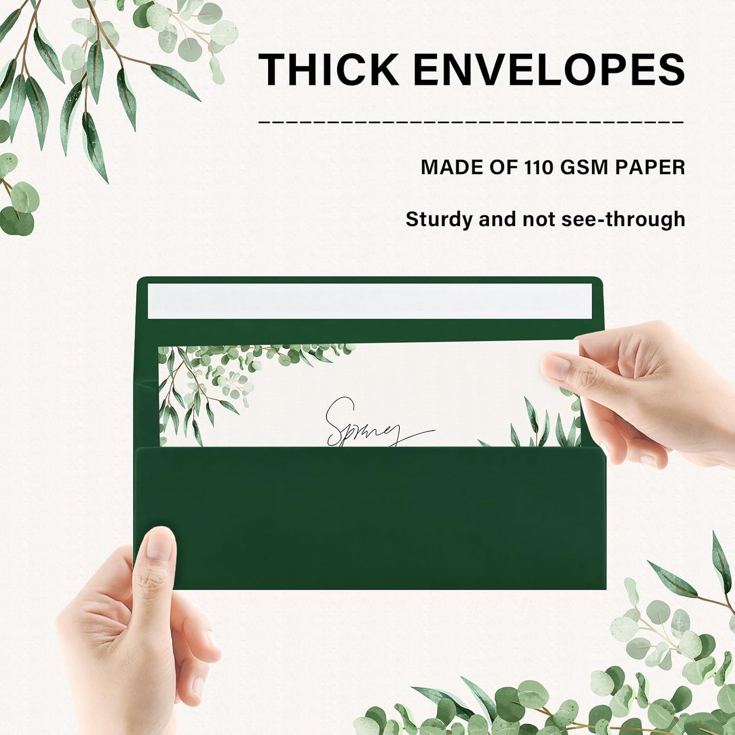 50 Pack #10 Christmas Red and Green Envelopes Letter Size, Business Envelopes Self Seal for Invoices, Letter Mailing, Office Checks, 4 1/8 x 9 1/2 Inches