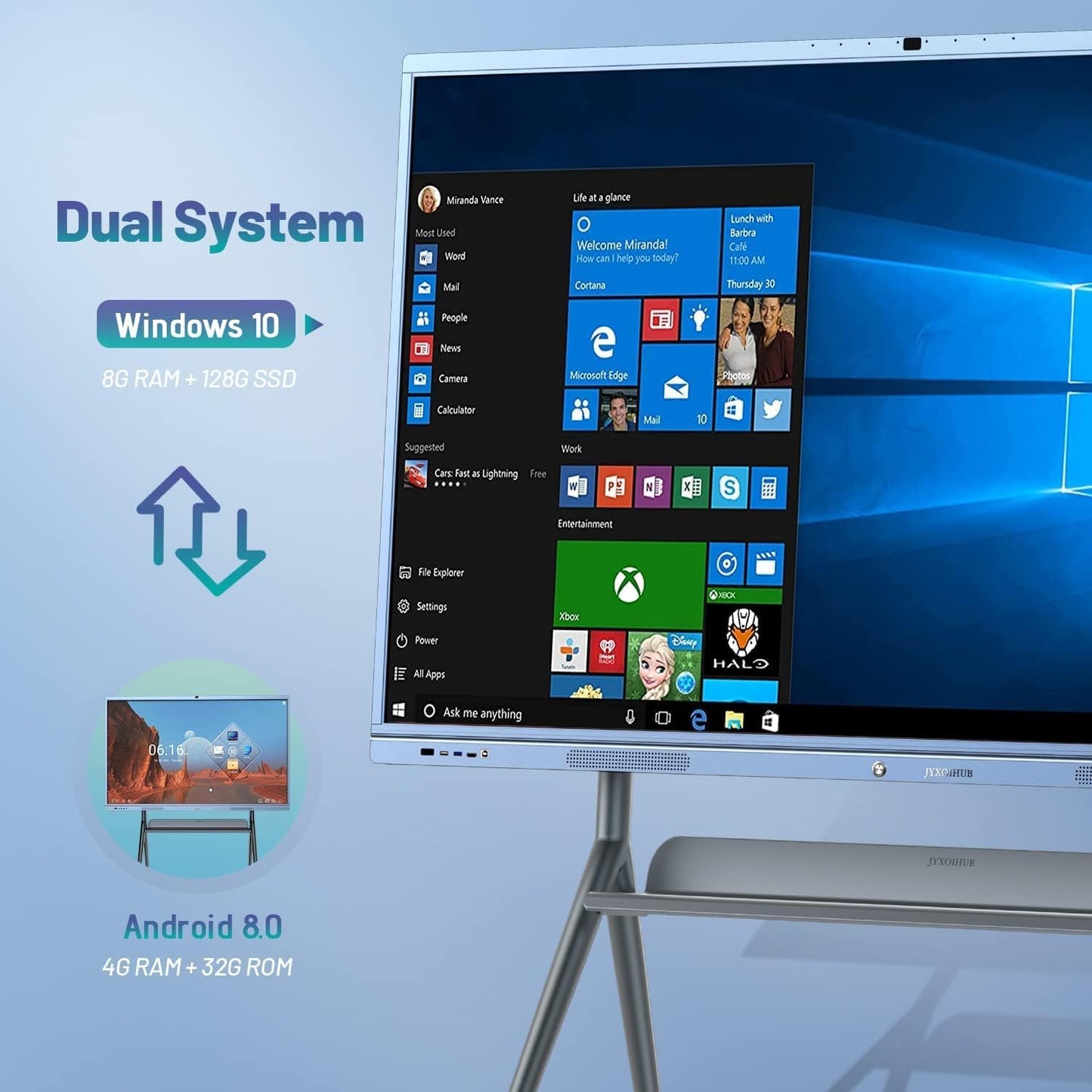 Smart Board, 65 Inch All in One Interactive Whiteboard with 4K UHD Touch Screen Flat Panel, Digital Electronic Whiteboard Built in Dual System and 16MP Camera for Classroom (65)