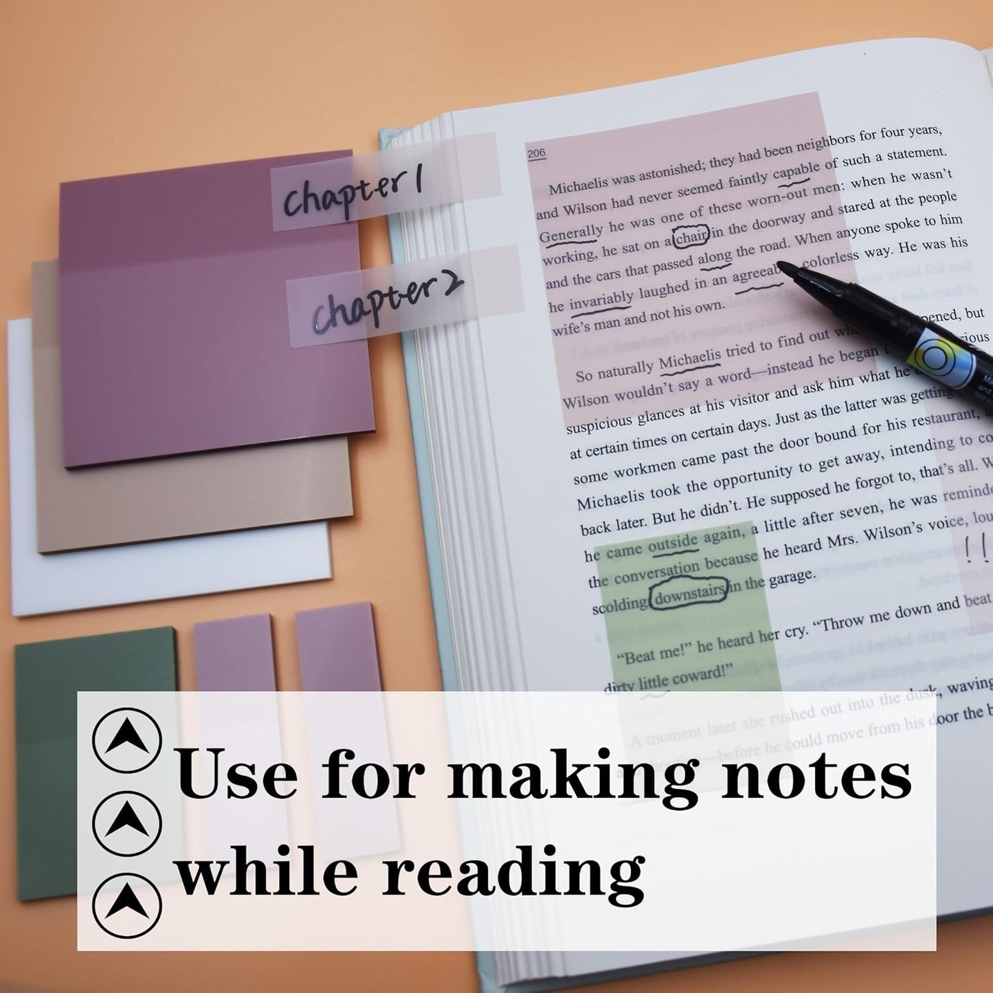 Transparent Sticky Notes, 3"x3" Clear Sticky Notes, Waterproof Translucent Sticky Note Pads for Books Annotation, Clear Post it Notes for Bible Study, School, Office