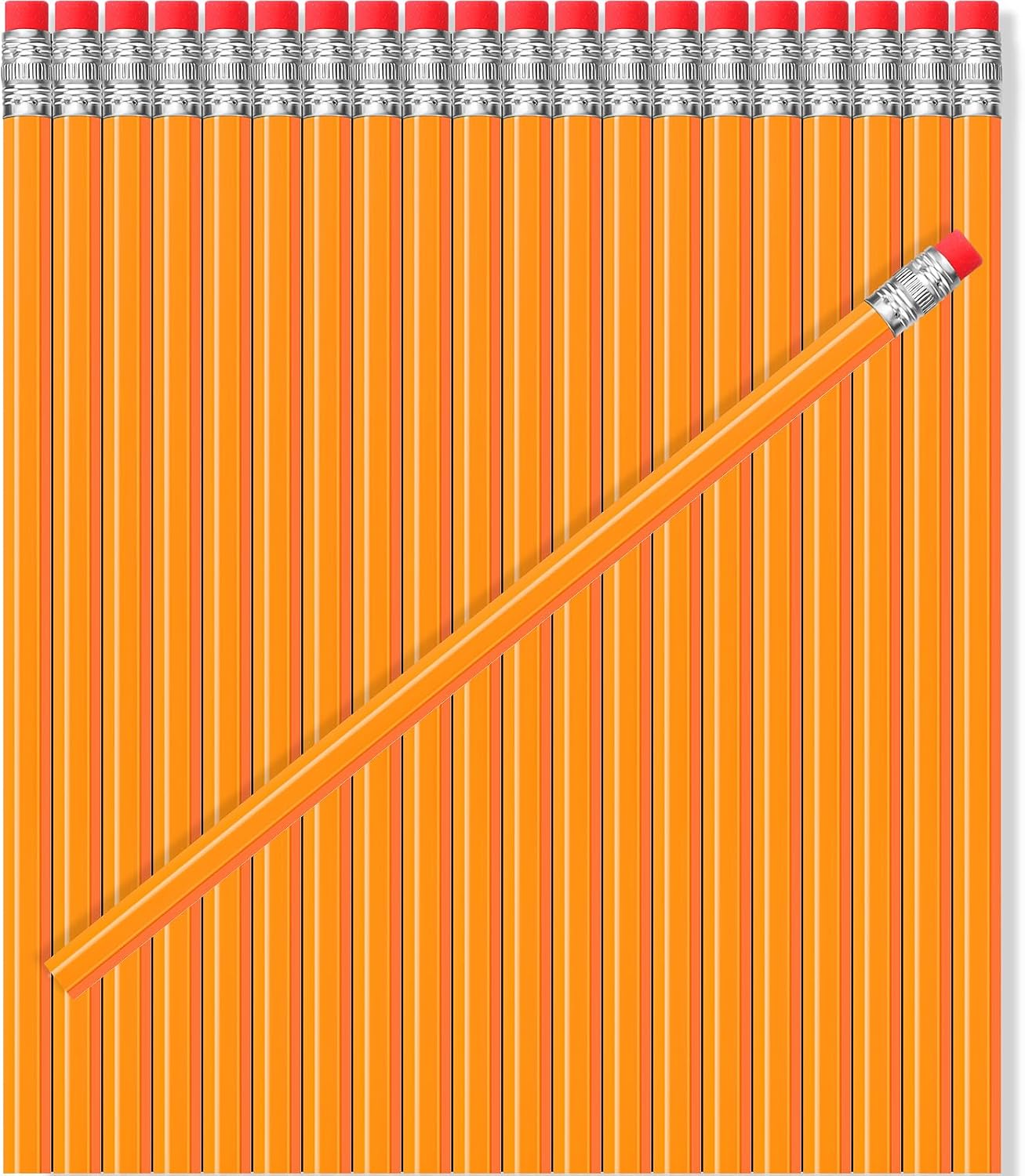 TecUnite 120 Pcs #2 HB Pencils with Eraser No 2 Unsharpened Wooden Hexagonal Pencils for Adults Gifts for School Exam art Learning Office Sketching(Yellow)