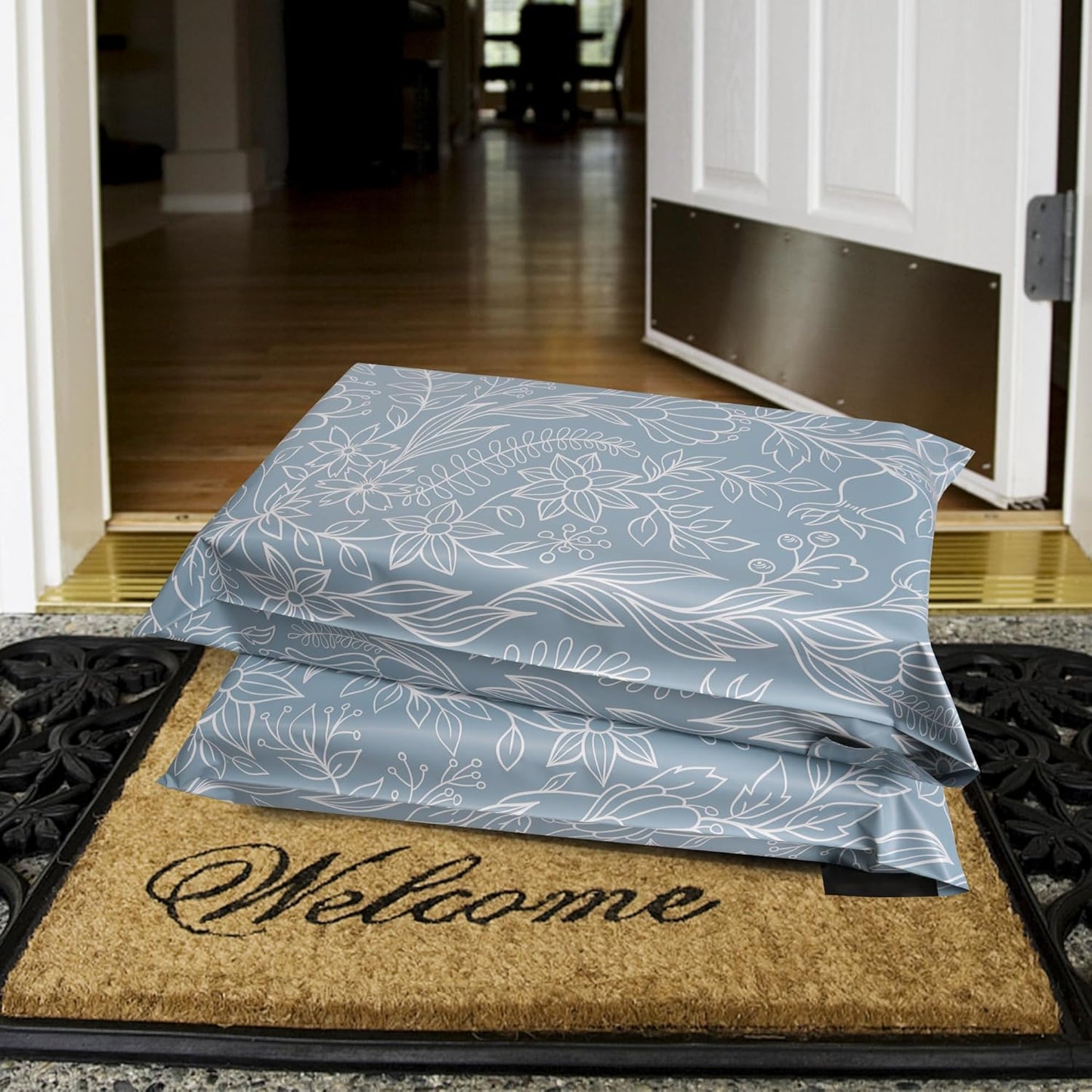 Poly Mailers 6x9 Inch 100 Pcs - Wheat Sheaf printed Shipping Bags, 2.4mil Thickness, Waterproof and Tear Resistant Mailing Envelopes, Self-Sealing Packaging Bags for Small Business