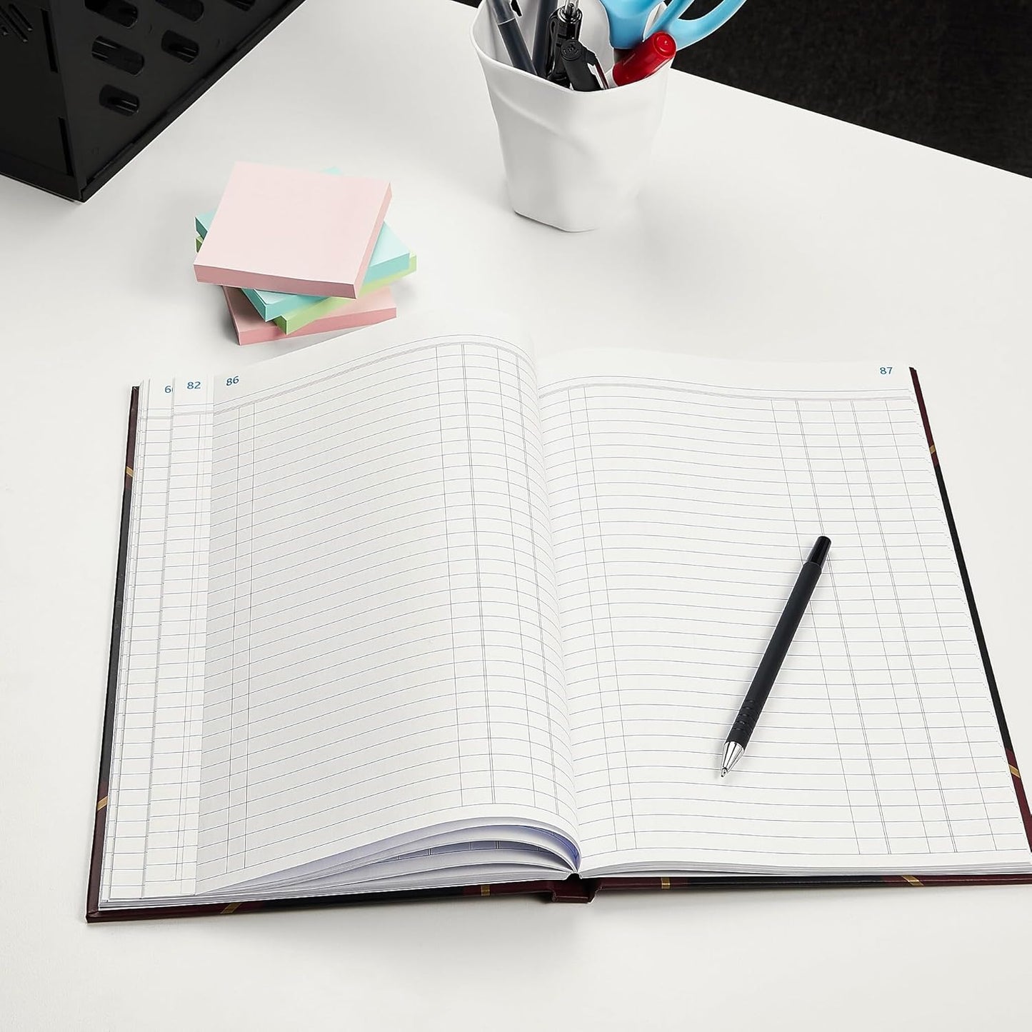 STAPLES 217679 Black Ledger Book 11-3/4-Inch x 7-5/16-Inch