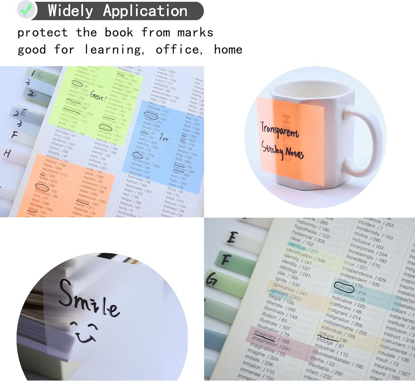 800Pcs Transparent Sticky Notes, 3"x3" Clear Sticky Notes, Waterproof Translucent Sticky Note Pads for Books Annotation, Clear Post it Notes for Bible Study, School, Office