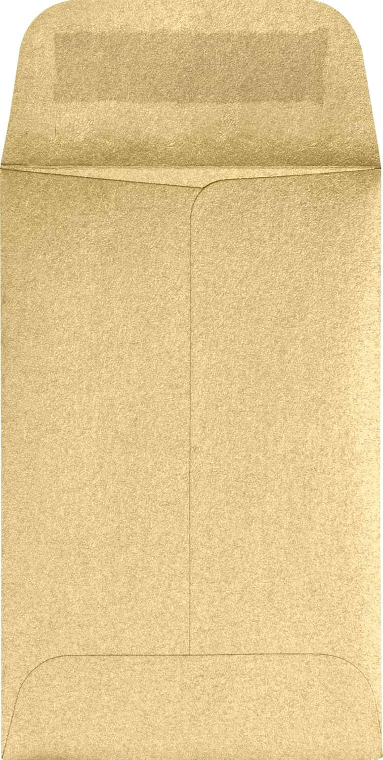 LUXPaper #1 Coin Envelopes | 2 1/4" x 3 1/2" | Blonde Metallic | 80lb. Text | 50 Qty