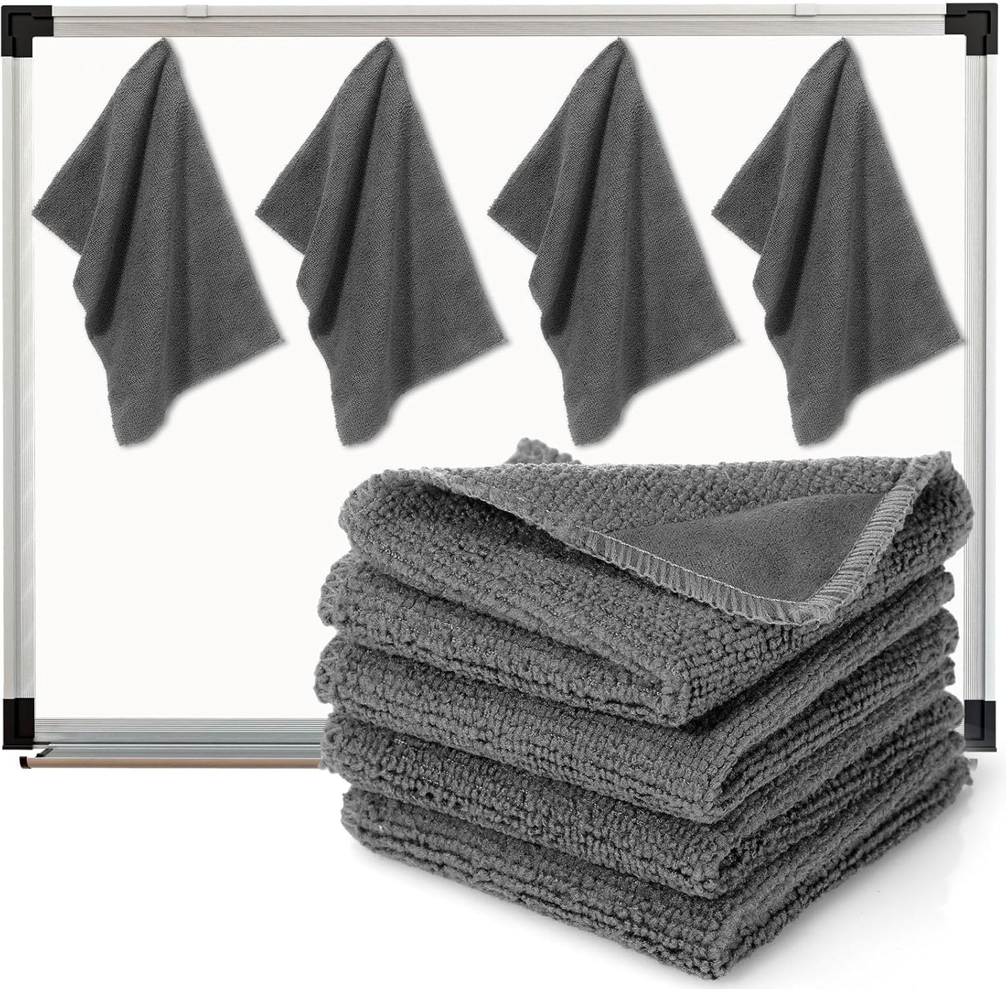 4 Pcs 7.8" x 11.8" Magnetic Cleaning Cloth Dry Erasers for White Boards Extra Strong Magnetism Microfiber Whiteboard Eraser for White Boards Blackboards Classroom Home Reusable Washable