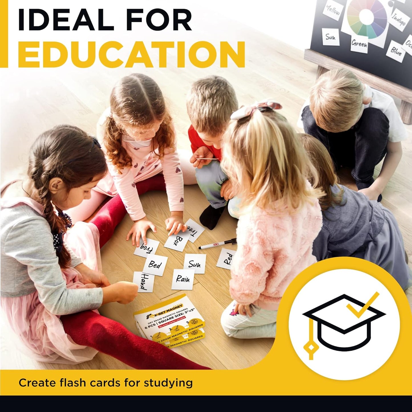 Dry Erase Magnetic Labels - Reusable Sticky Notes - Magnetic Notepads for Refrigerator - Dry Erase Magnetic Sheets - Blank Magnet Stickers to Write On - Magnets for Whiteboard Classroom Fridge