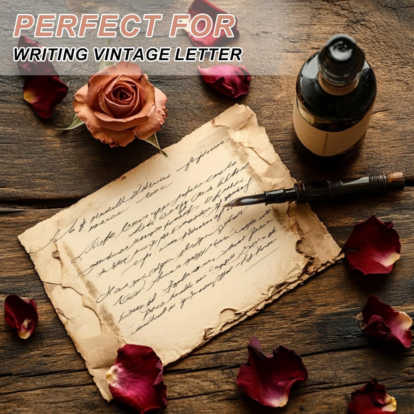 MECCANIXITY 24 Sheets Vintage Cotton Paper Printer Edge Paper Thick 120 GSM, Classic for Letter Writing, Invitations, Wedding-8 x 11 Inch,Soft Beige