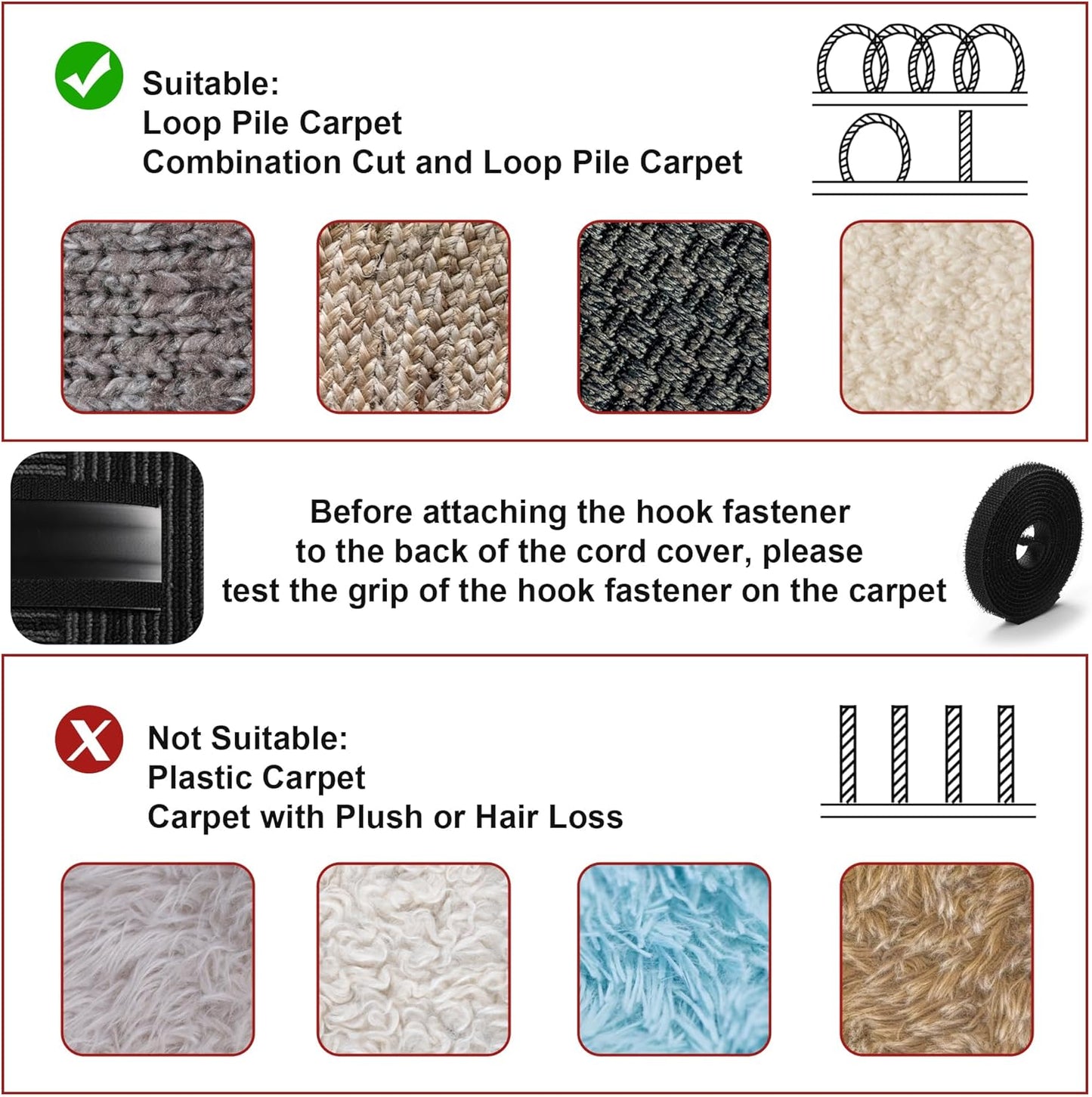 16.4ft Cord Cover Floor, Soft PVC Cord Covers for Wires on Floor, Self-Adhesive Floor Cable Cover Cord Hider, Floor Cable Management Cable Protector for Commercial Office Carpet/Floors/Wall Black