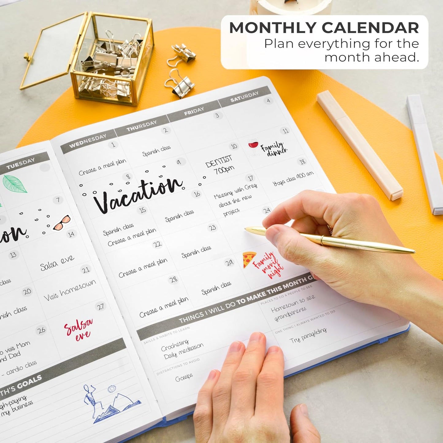 Clever Fox Planner PRO – Weekly & Monthly Life Planner to Increase Productivity, Time Management and Hit Your Goals, 8.5x11″ (Royal Blue)