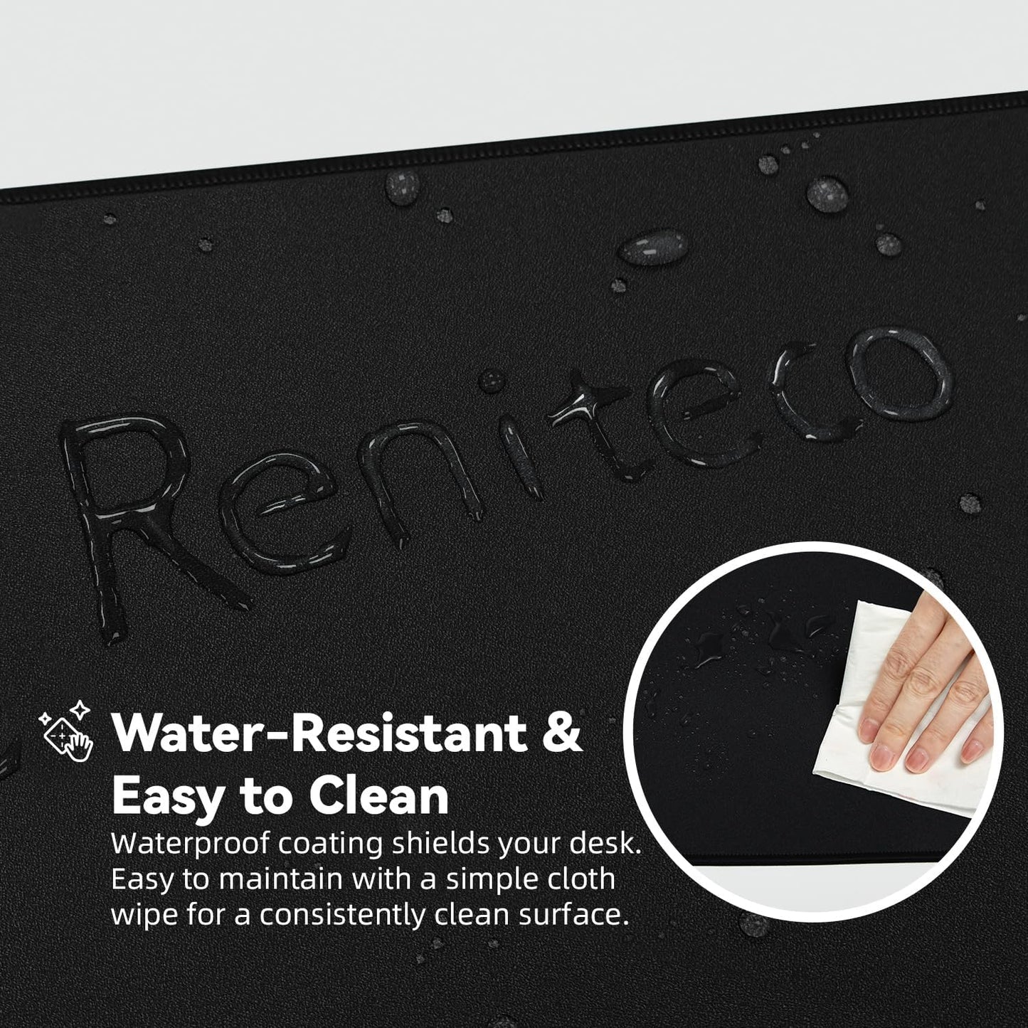 Waterproof Large Gaming Mouse Pad with Durable Stitched Edges, Non-Slip Rubber Base, Big Computer Keyboard Mouse Mat Desk Pad for Home Office Gaming Work, 31.5"x11.8"x0.16", Black