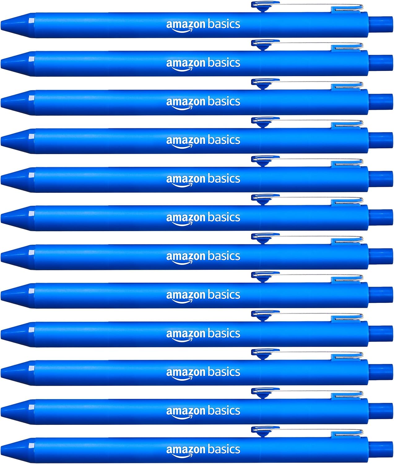 Amazon Basics Retractable Ballpoint Pens, Smooth Writing, Blue, 12-Pack