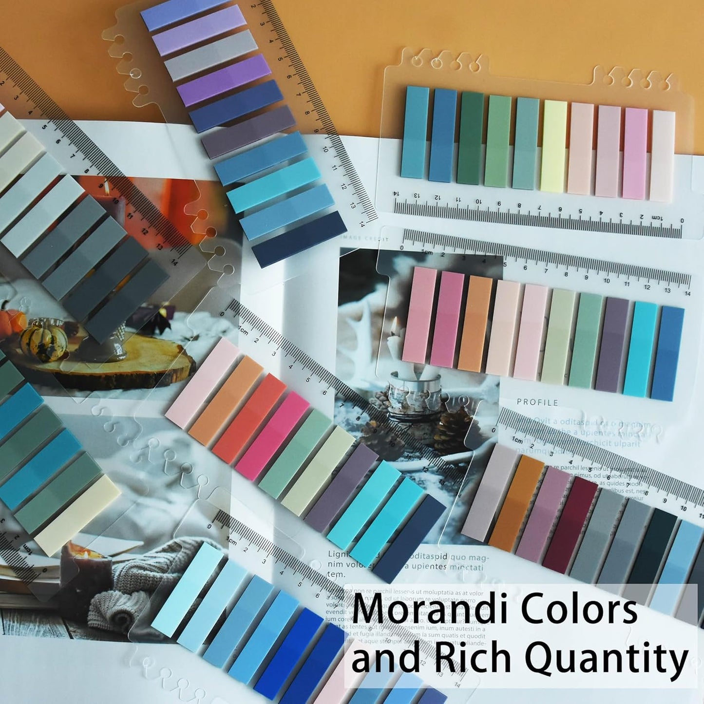 1600pcs Translucent Page Markers,Morandi Sticky Note Tabs with Binders,Repositionable Book Flags Tabs Strip for Annotating Books,Clear Sticky Notes,Page Tabs,Index Tabs