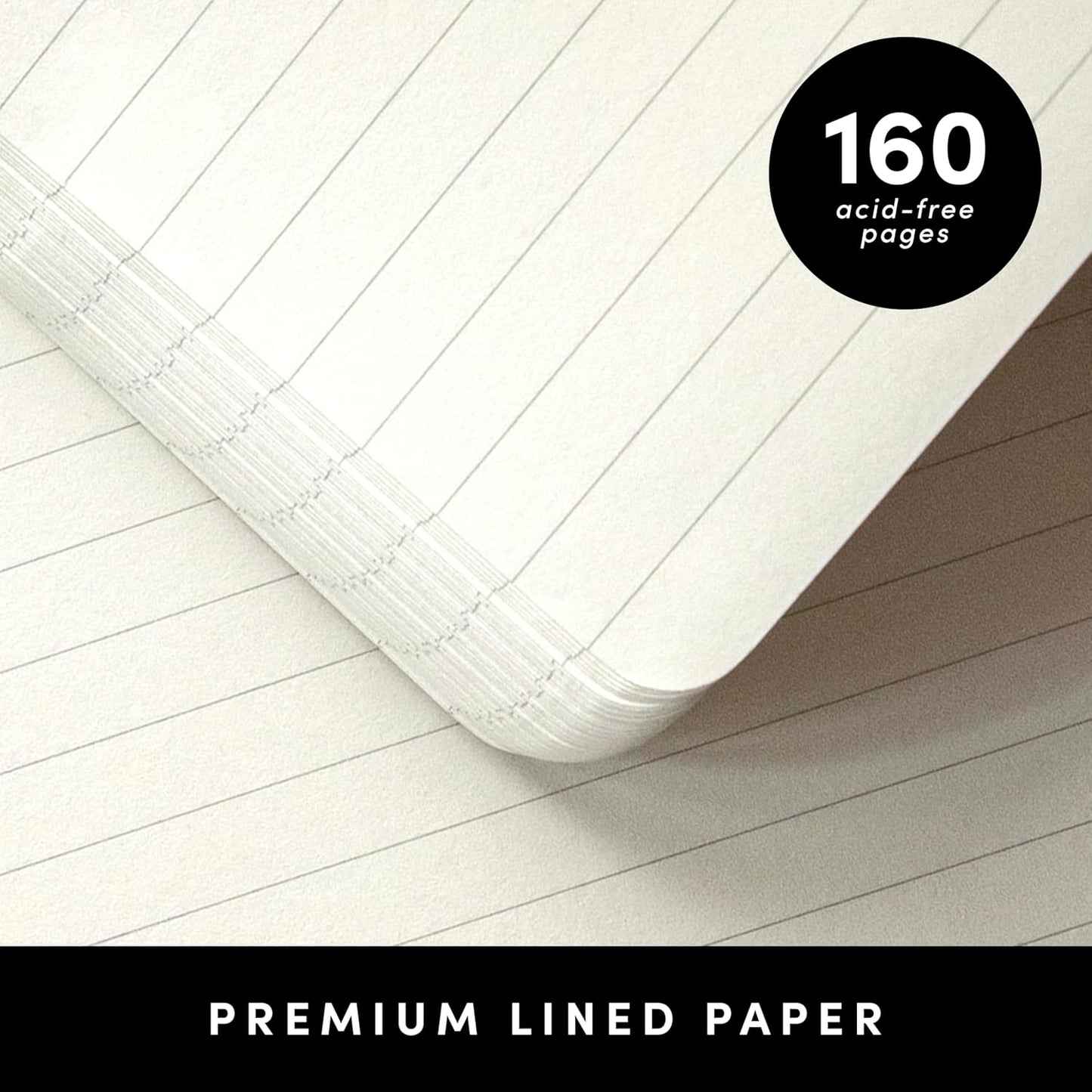 PAPERAGE Lined Journal Notebook, (Dark Green), 160 Pages, Medium 5.6 in x 8 in - 100 GSM Thick Paper – Hardcover Journaling Notebook for Work, School & Note Taking
