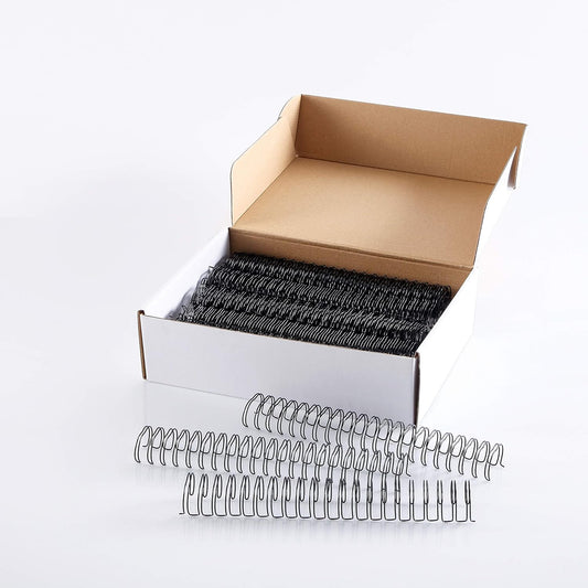 BNC Double Loop Wire Binding Rings Letter Size 3:1 Loops 32 Holes Black Color Pack of 100 (5/16 Inches)