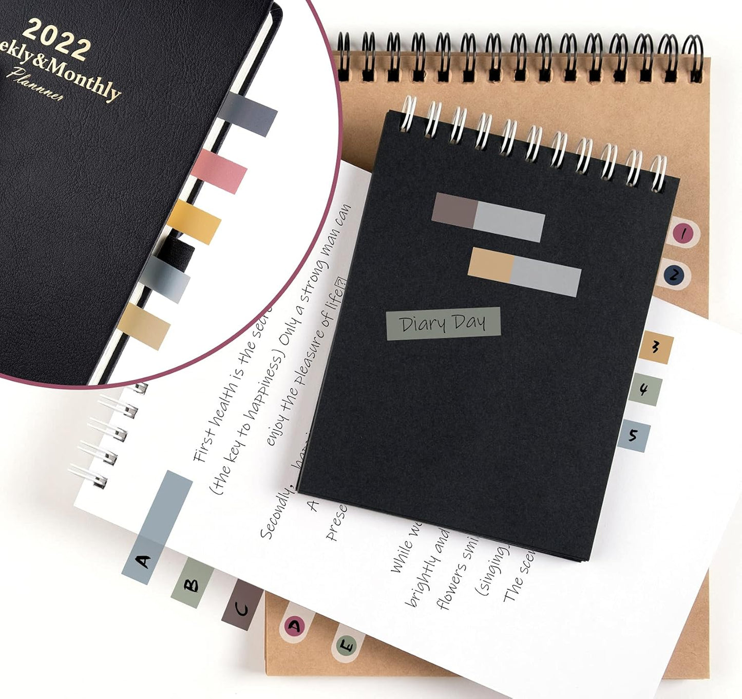 3 Designs Page Markers,10 Colors Index Tab,1200pcs Annotation Tabs for Book Accessories,Clear Book Sticky Note Tabs,Writable and Repositionable Book Flags Strip for Notebooks,Filing