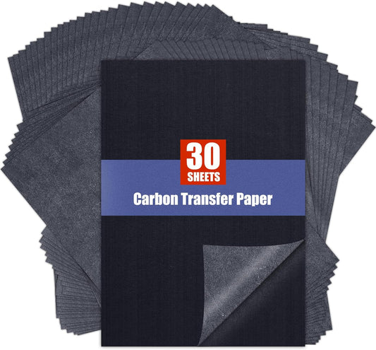 Carbon Paper for Tracing Transfer-Paper Pad, 30 Pcs Black Graphite Copy Paper for Tracing Drawing Patterns on Wood Projects Canvas Fabric Lettering Sketching Art Supplies, A4 8.3 X 11.8 Inch