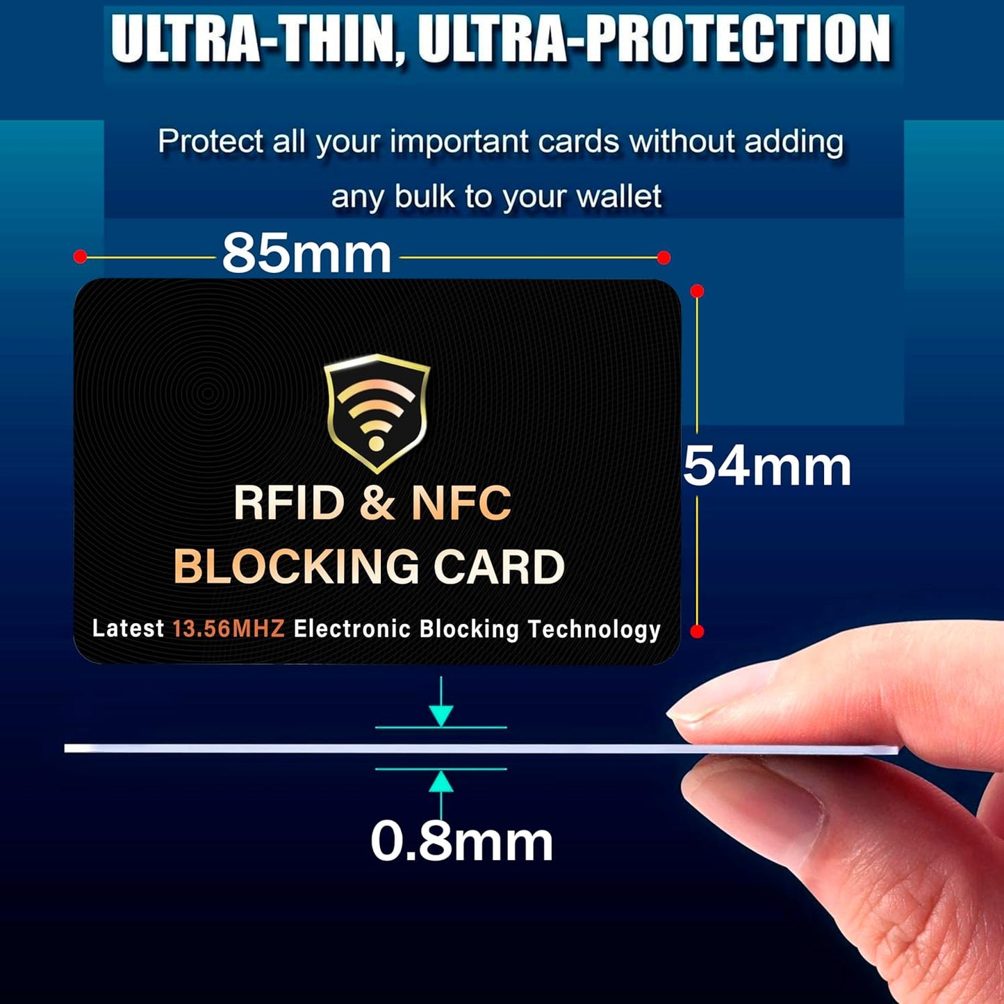 SaiTech IT 3 Pack RFID Blocking Card, One Card Protects Entire Wallet Purse, NFC Contactless Bank Debit Credit Card Protector ID ATM Guard Card Blocker–(Black)