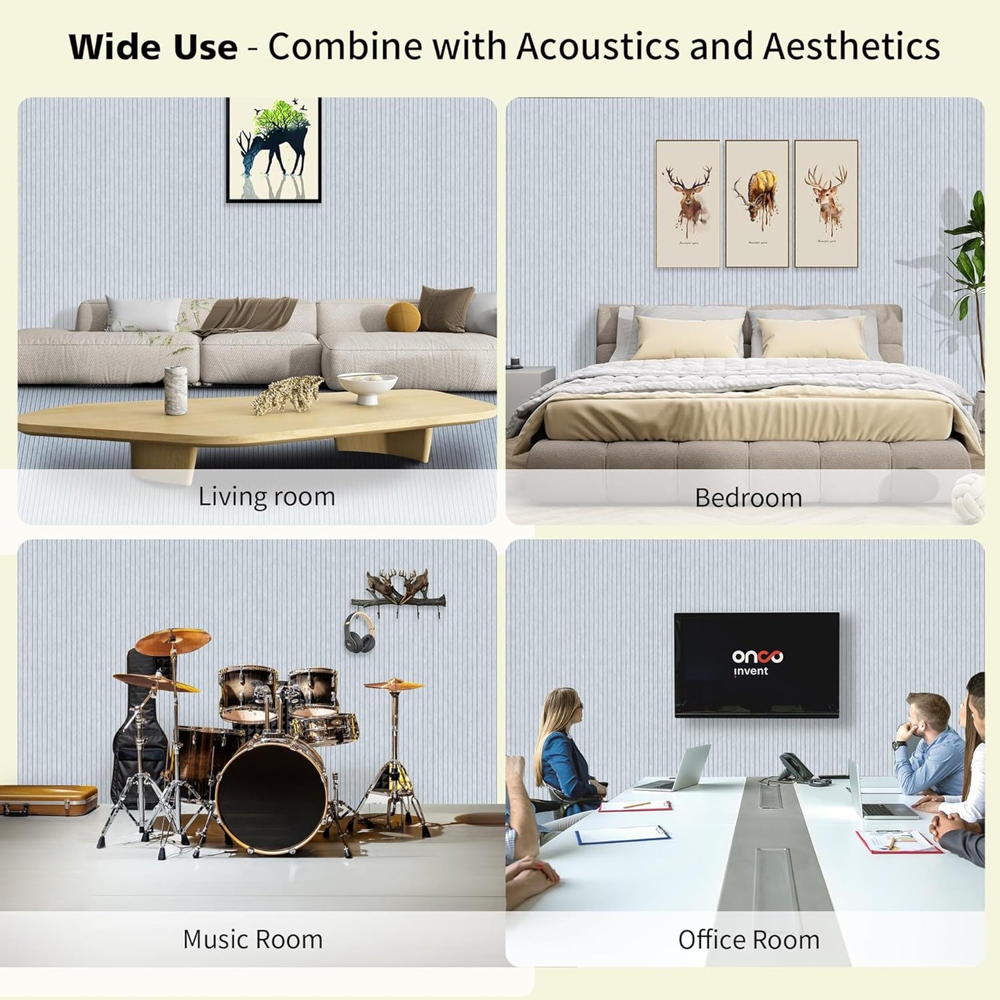 Acoustic Panels,10 Pack Sound Panels,48"x24"x0.4" Soundproof Wall Panels,High-Density Large Acoustic Panels,Decorative Sound Dampening Panels,Light Camel