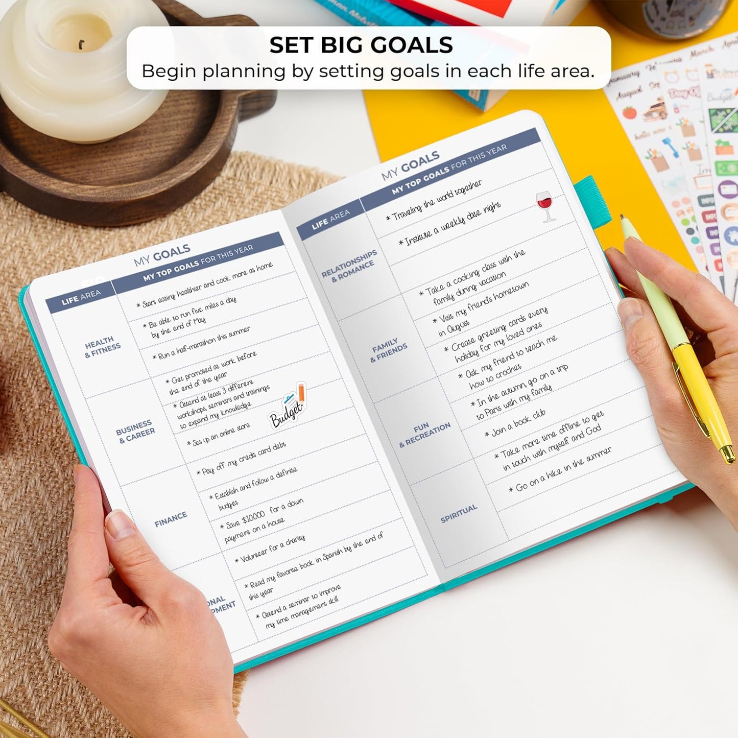 Clever Fox Planner 2nd Edition – Colorful Weekly & Monthly Goal Planner, Time Management & Productivity Organizer, Undated, A5 (Turquoise)